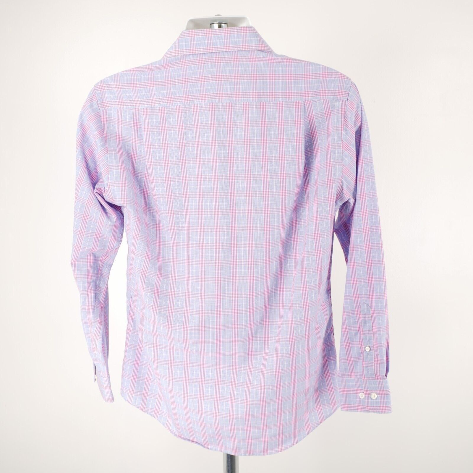 Pronto Uomo Pronto Uomo Pink Blue Plaid 15.5 32/33 Non Iron Slim Fit Col Size US S / EU 44-46 / 1 - 5 Thumbnail