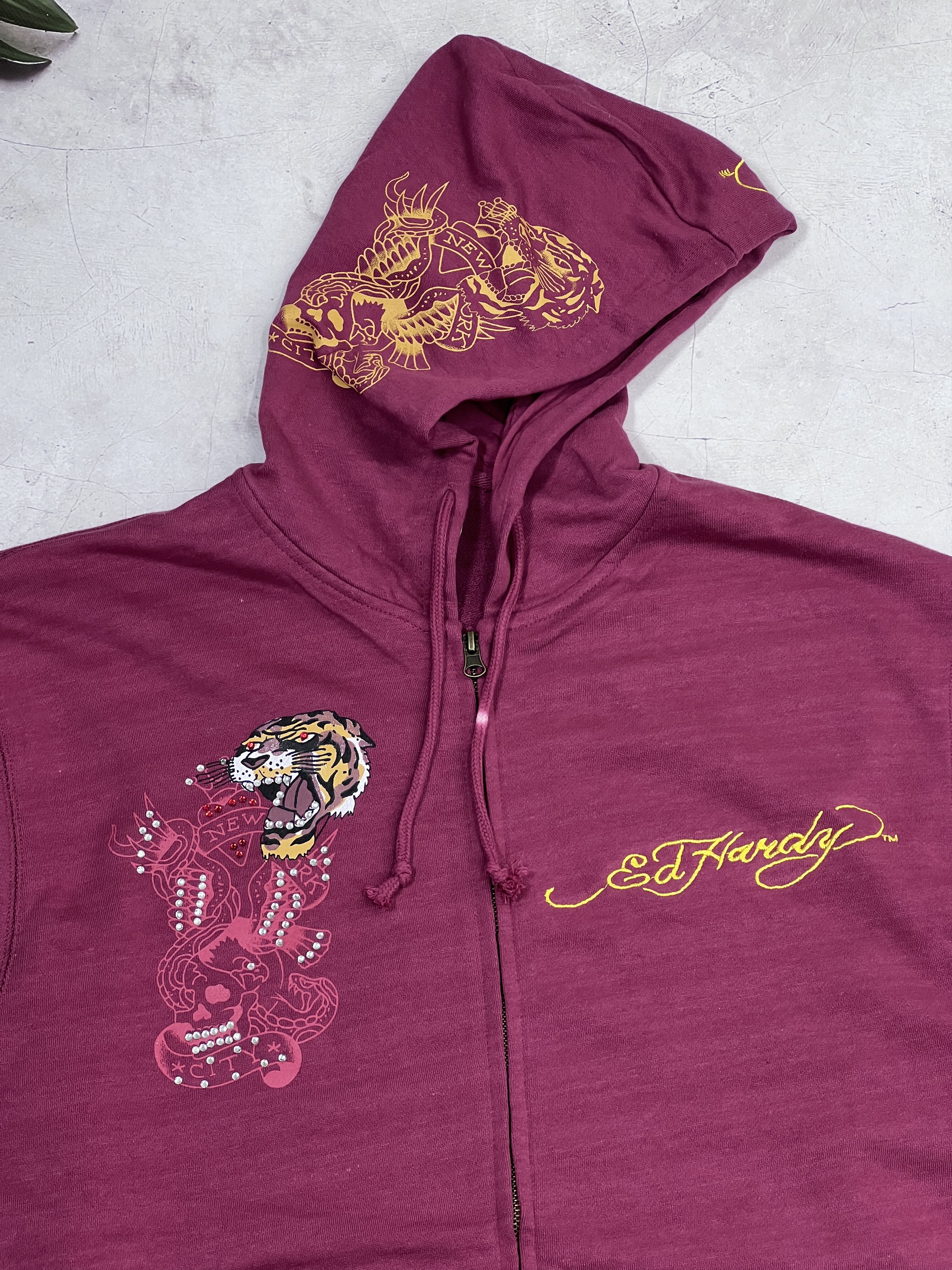 Ed Hardy Y2K Ed Hardy Zip Up Hoodie Christian Audigier Tiger & Skull Size US XL / EU 56 / 4 - 5 Thumbnail