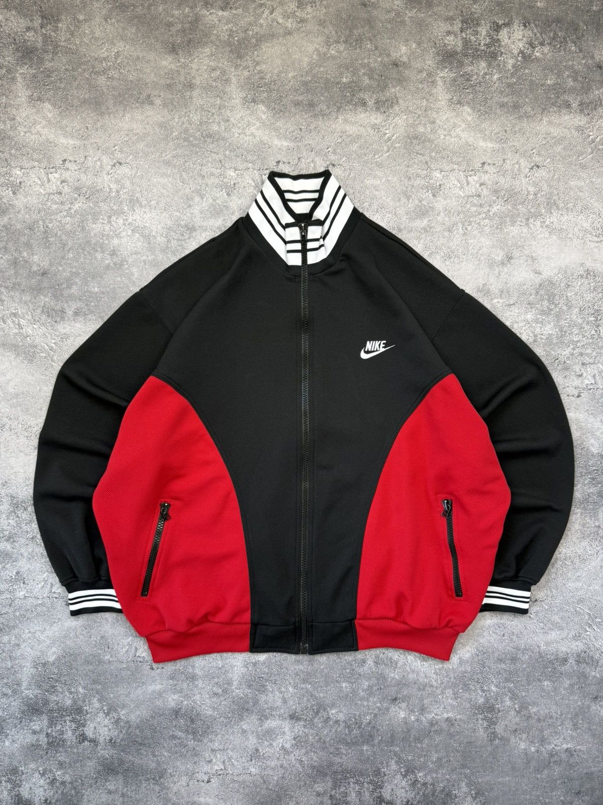 Nike Vintage 90s Nike Track Top Jacket Retro Swoosh Y2K Drill Size US XL / EU 56 / 4 - 1 Thumbnail