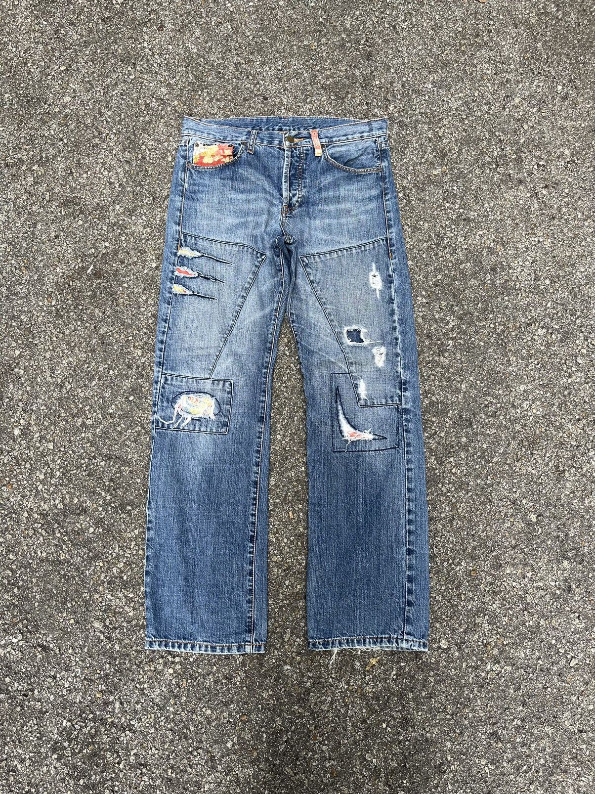 Japanese Brand Distressed Jeans Takeo Kikuchi Double Knee Denim Size US 32 / EU 48 - 1 Thumbnail