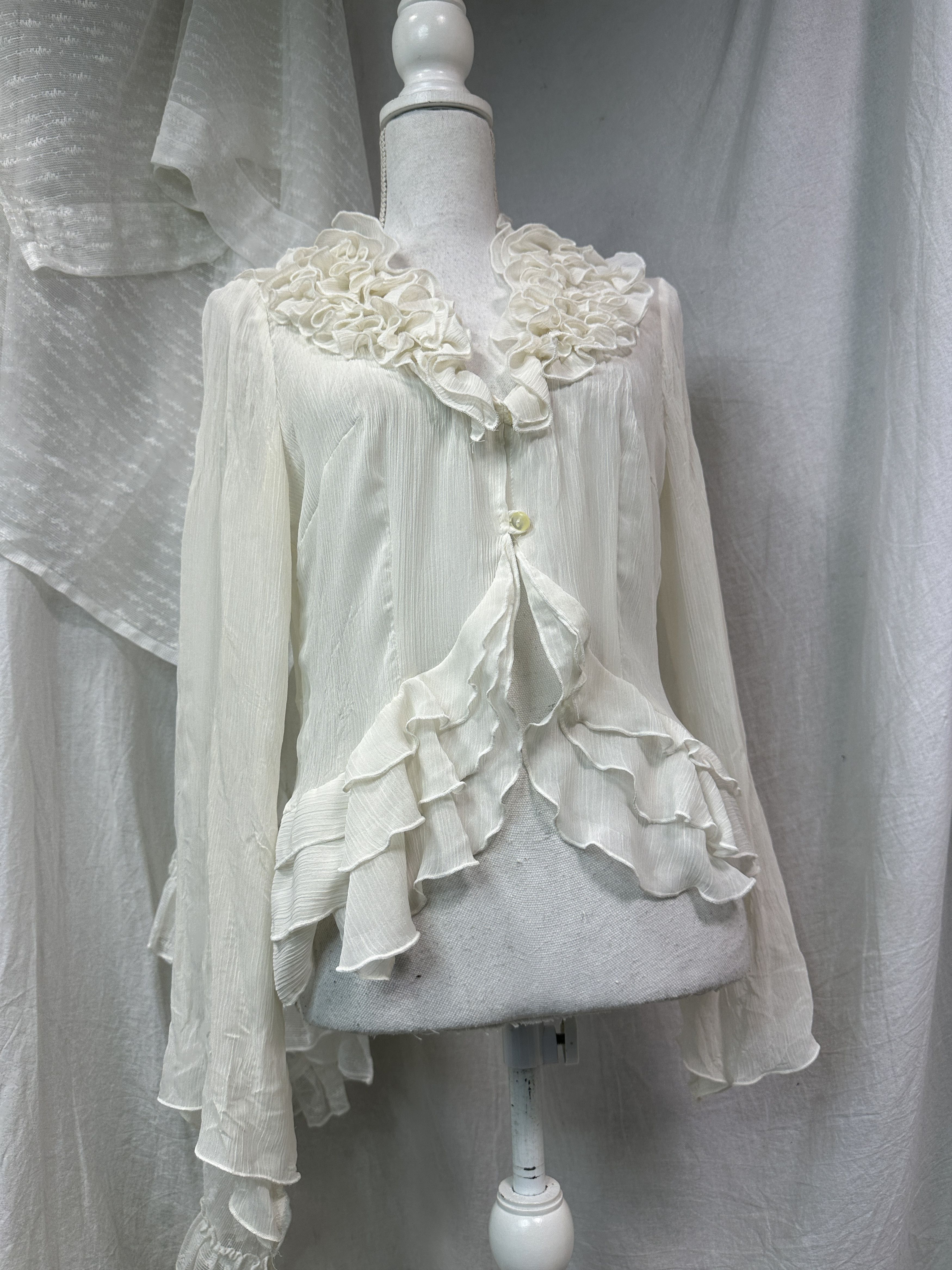 Vintage Vintage Avant Garde Fairy Ruffled Flared Sleeves Shirt Y2K Size M / US 6-8 / IT 42-44 - 1 Thumbnail