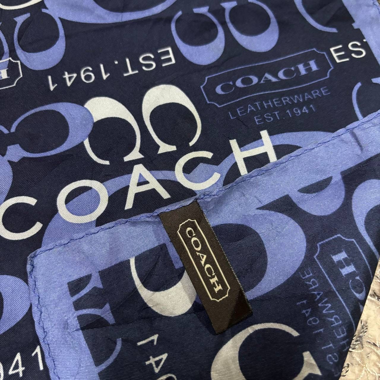 Coach Coach Signature C Silk Scarf Navy Blue Monogram Size ONE SIZE - 4 Thumbnail