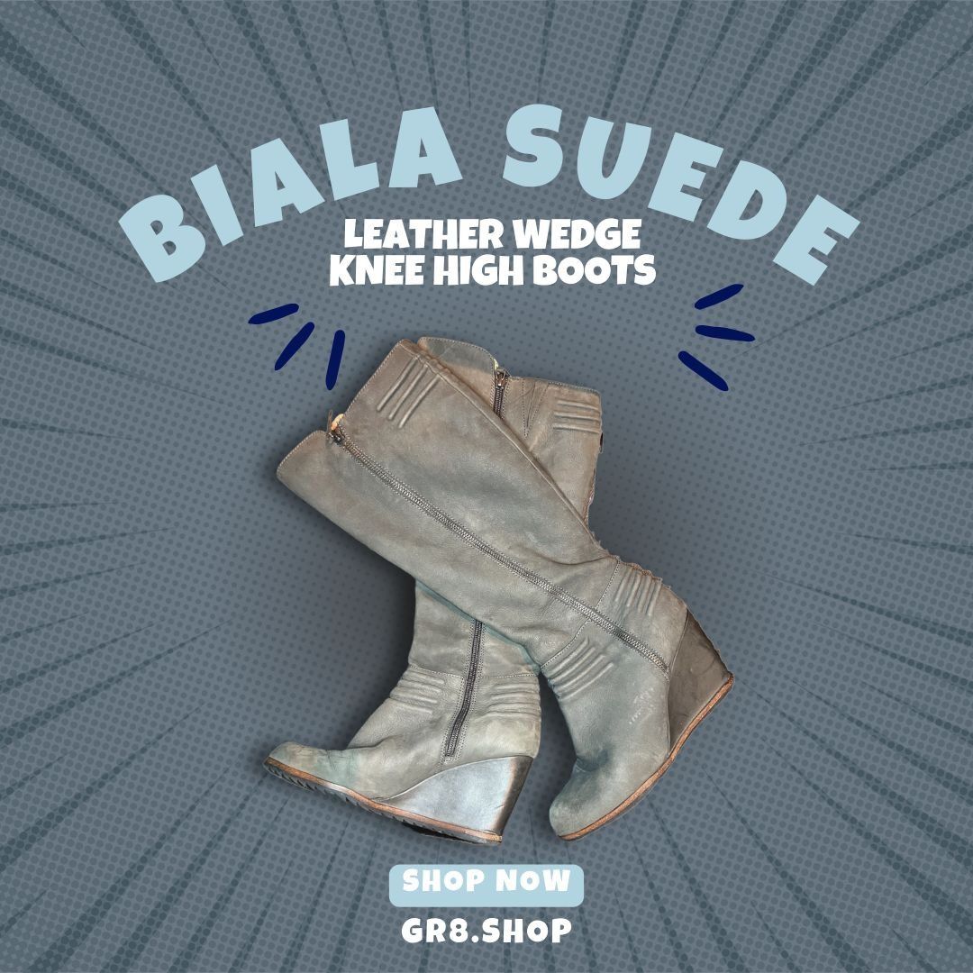 Other Biala Suede Leather Wedge Knee High Boots Women’s Size 7.5 B Size US 7.5 / IT 37.5 - 1 Thumbnail