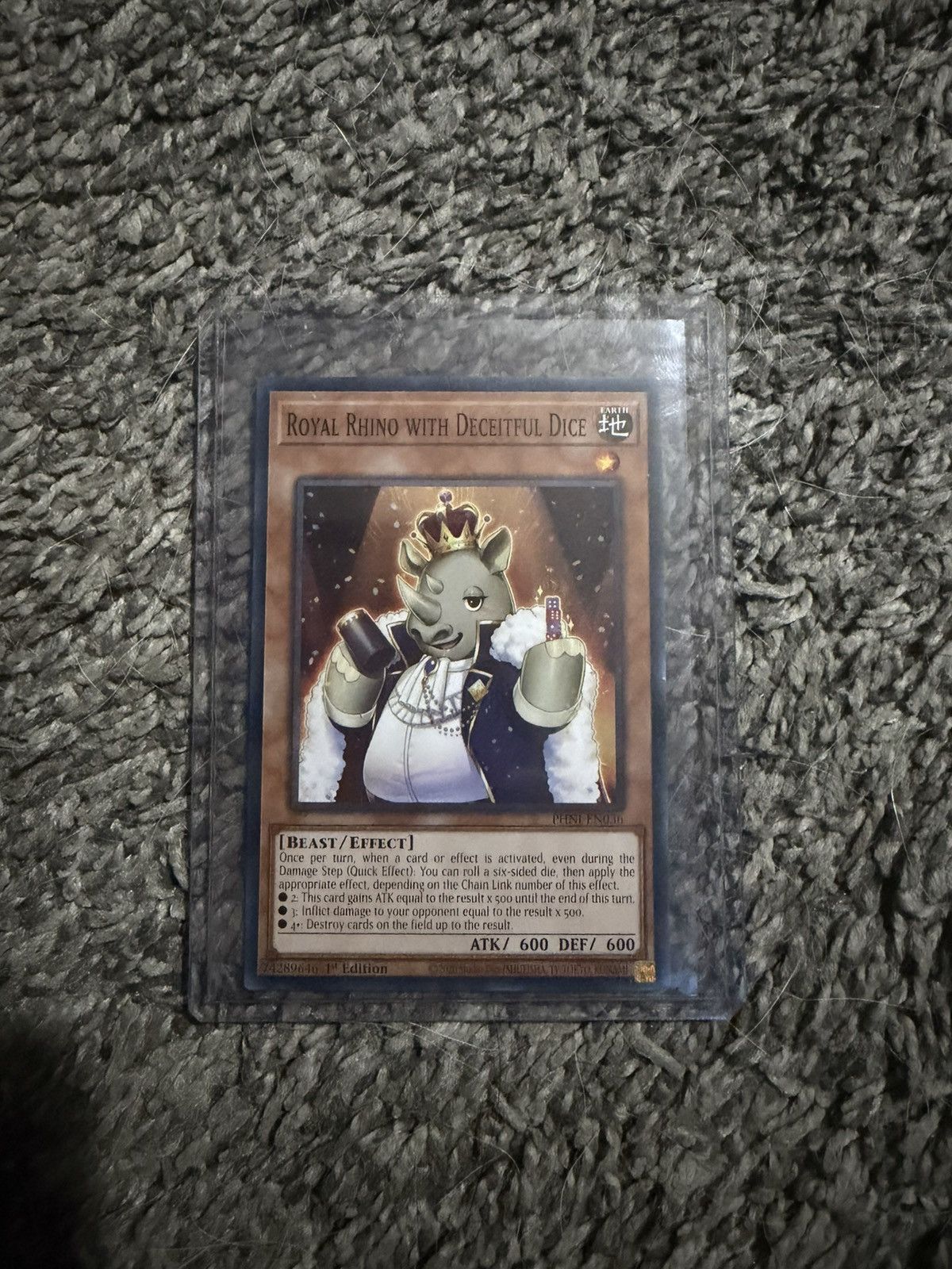 Hypebeast 2020 Konami Yu-Gi-Oh! Royal Rhino With Deceitful Dice Card Size ONE SIZE - 1 Thumbnail