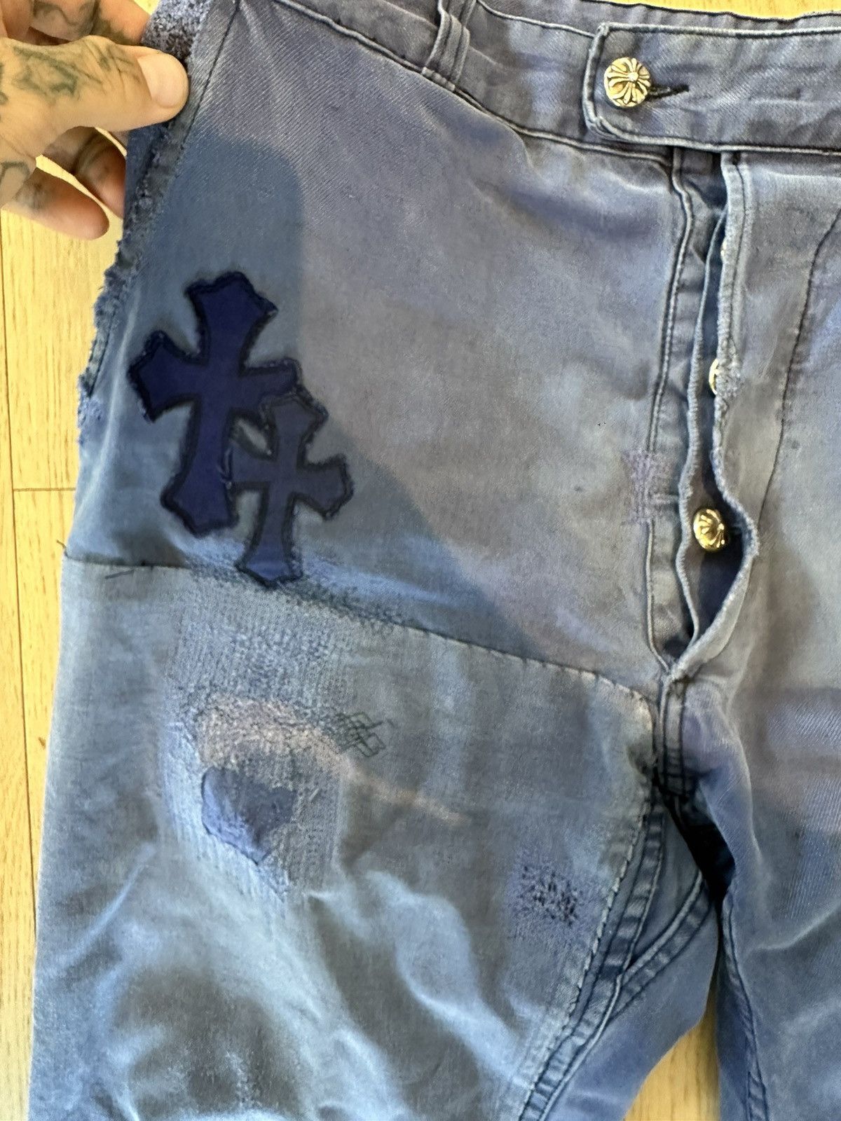Chrome Hearts Chrome Hearts FRENCH Cross Patch Jeans 31 32 33 Size US 31 - 7 Thumbnail