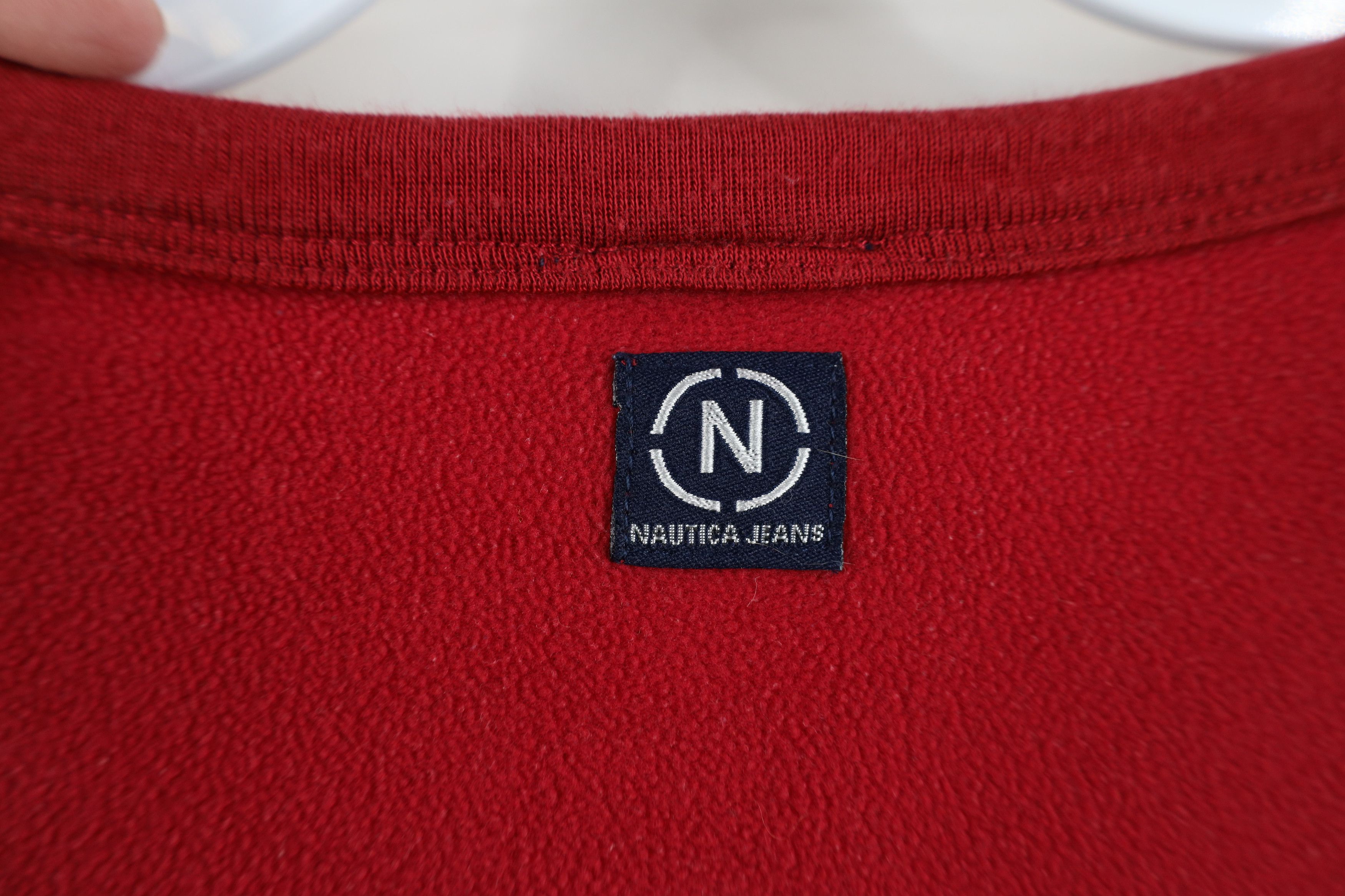 Nautica Vintage 90s Nautica Spell Out Lightweight Fleece Sweater Red Size US XL / EU 56 / 4 - 9 Thumbnail