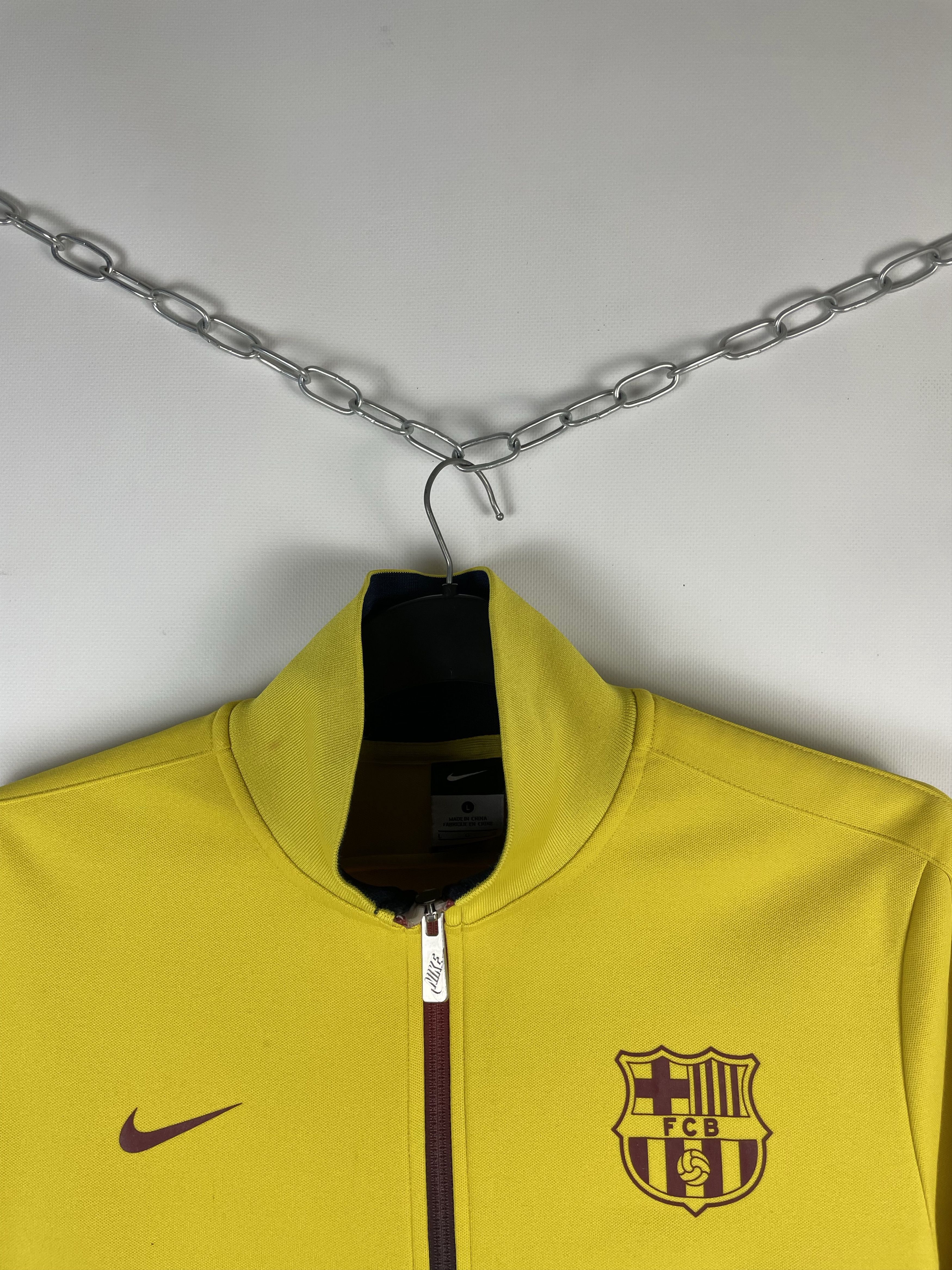Vintage Nike FC Barcelona Zip Soccer Jersey Y2K Drill Rare