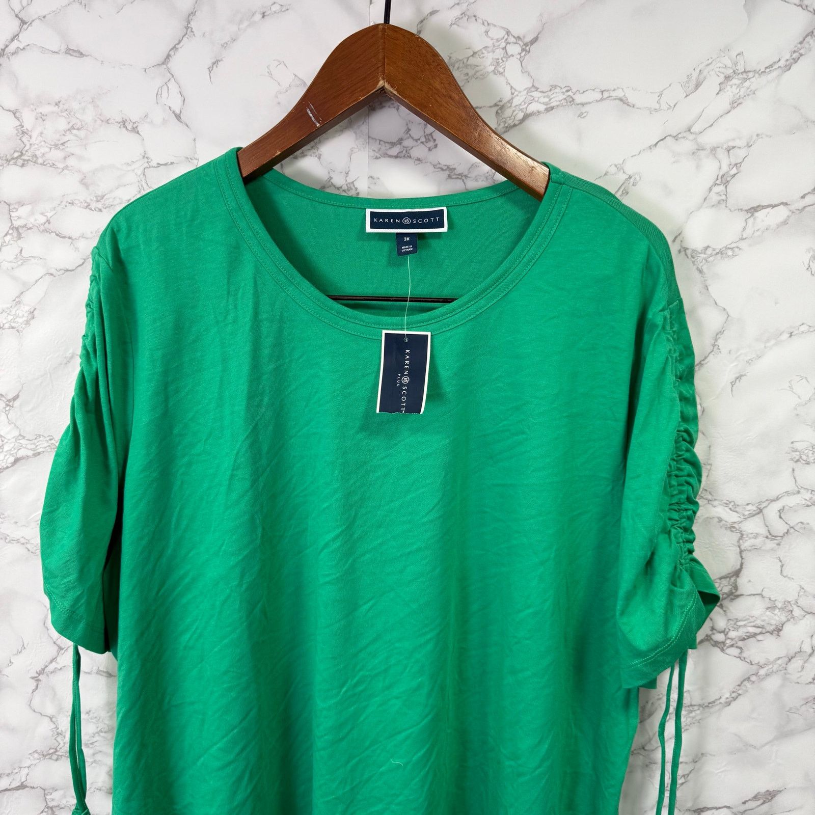 Macys Karen Scott Women's Plus Blouse Top sz 3X Green NEW #G528 Size 3XL / US 20-22 - 5 Thumbnail