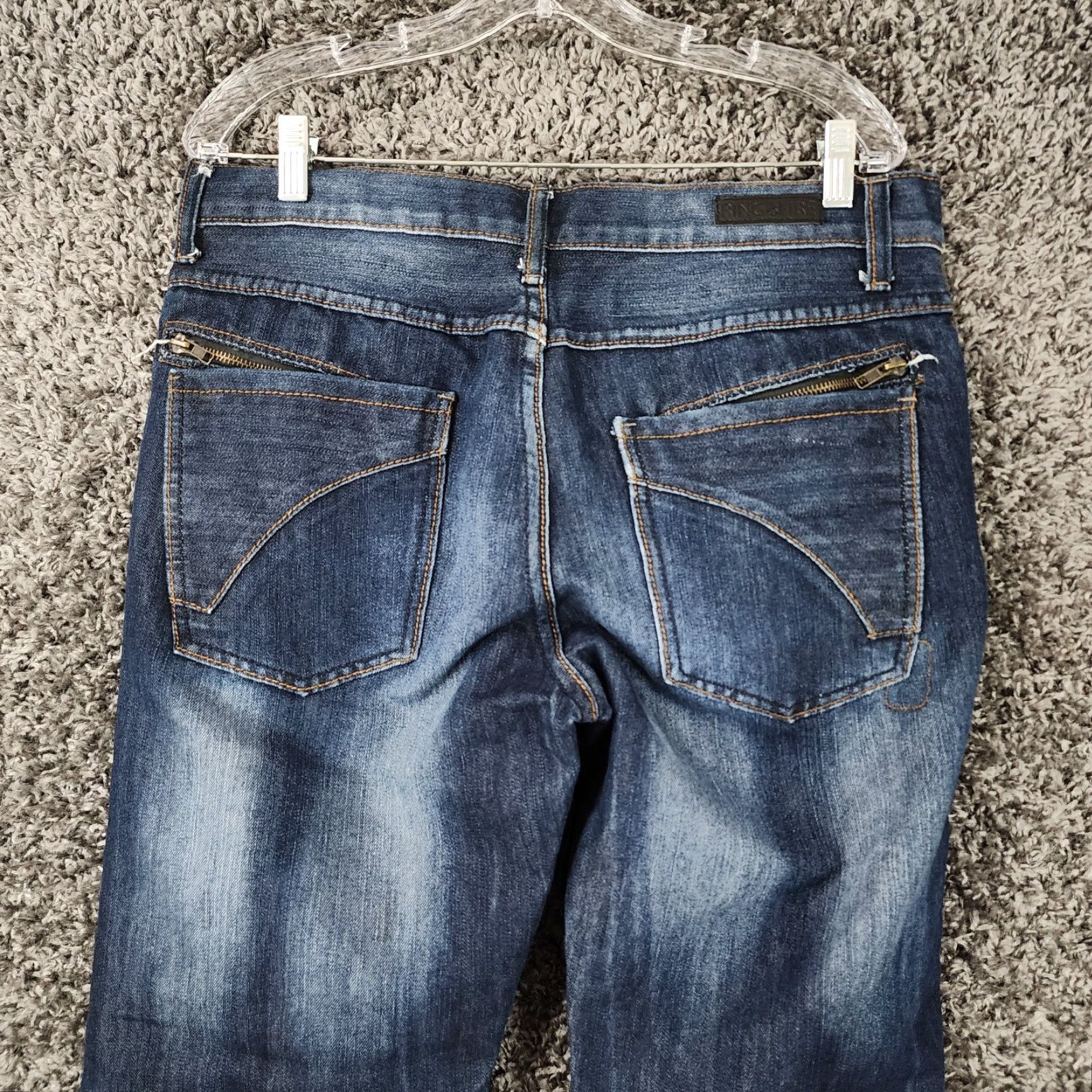 Ring Of Fire VINTAGE Ring Of Fire Jeans Slim Fit Straight Leg Blue Mens 34x33 Blue Denim Jeans Mens Slim Fit 34 33 Men Size US 34 / EU 50 - 7 Thumbnail