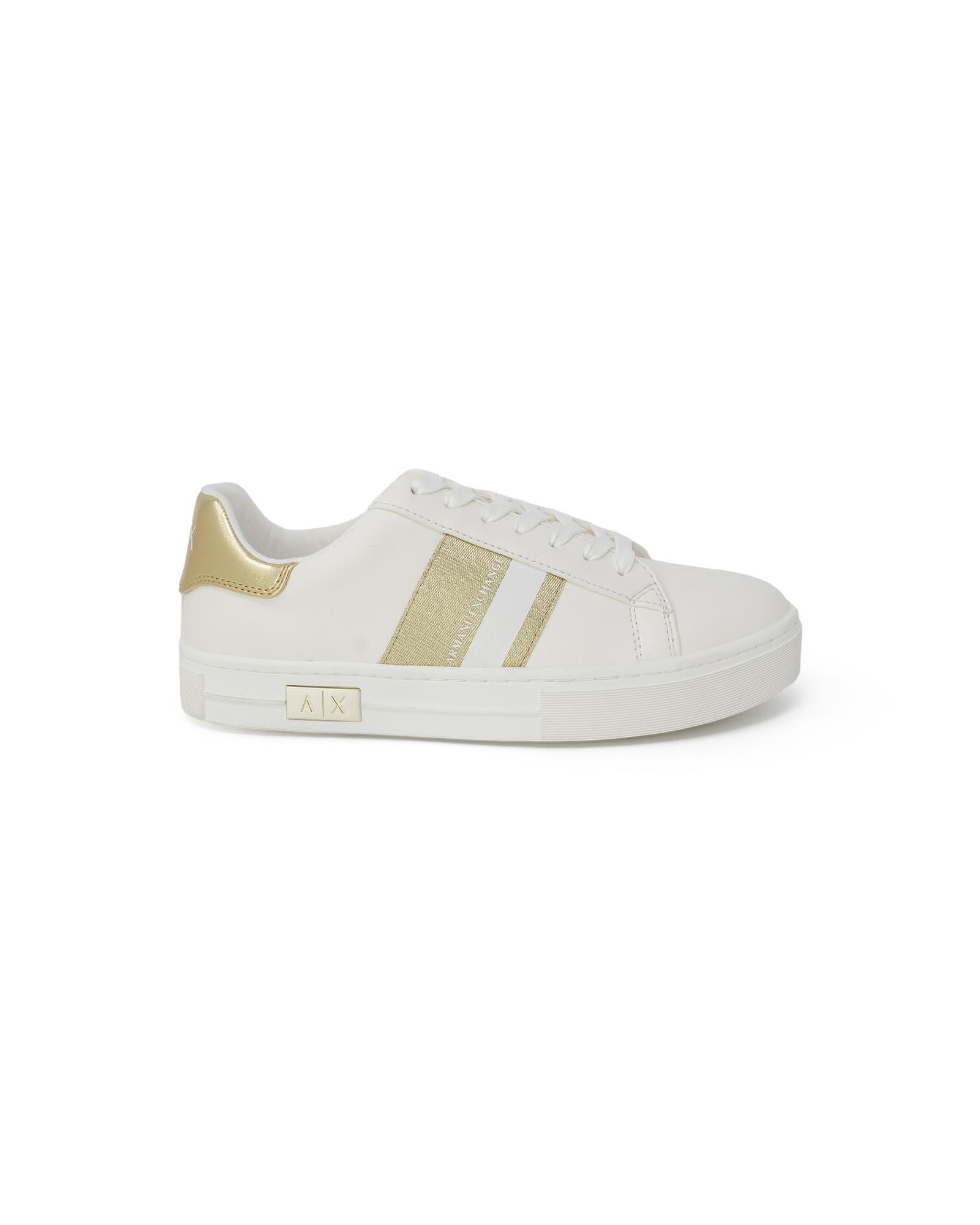 image of Armani Exchange Rubber Sole Sneakers in Gold, Women's (Size 11)