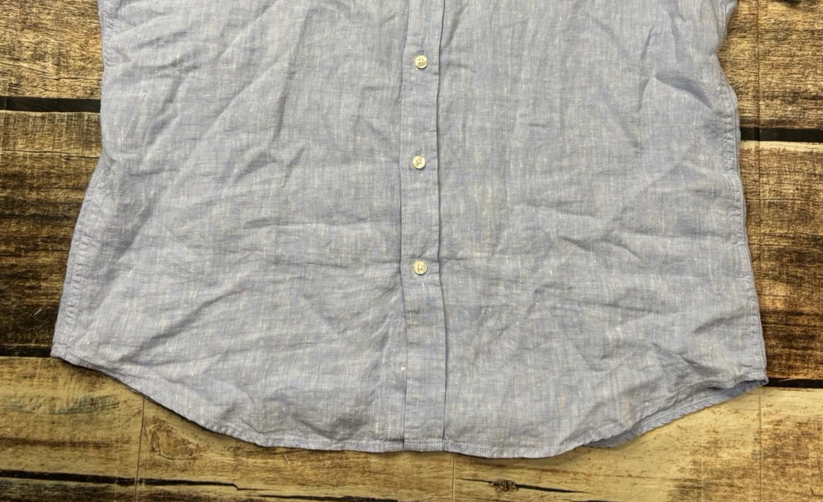 L.L. Bean LL Bean Shirt Mens Large Linen Button Up Short Sleeve Size US L / EU 52-54 / 3 - 5 Thumbnail