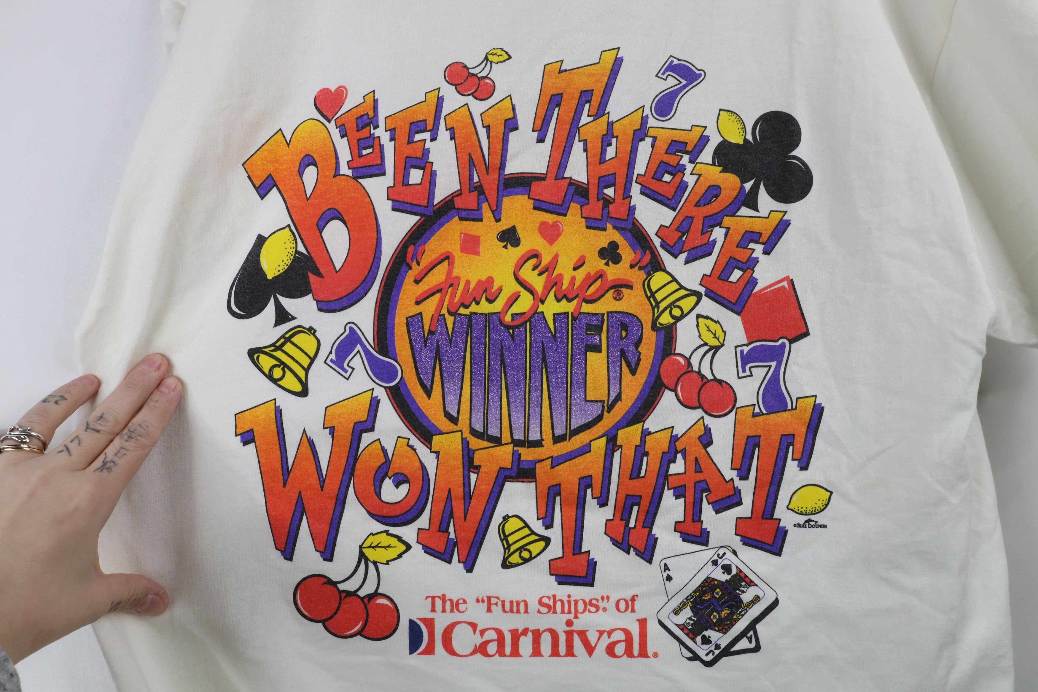 Vintage Vintage 90s Streetwear Cruise Fun Ship Gambling T-Shirt Size L / US 10 / IT 46 - 4 Thumbnail