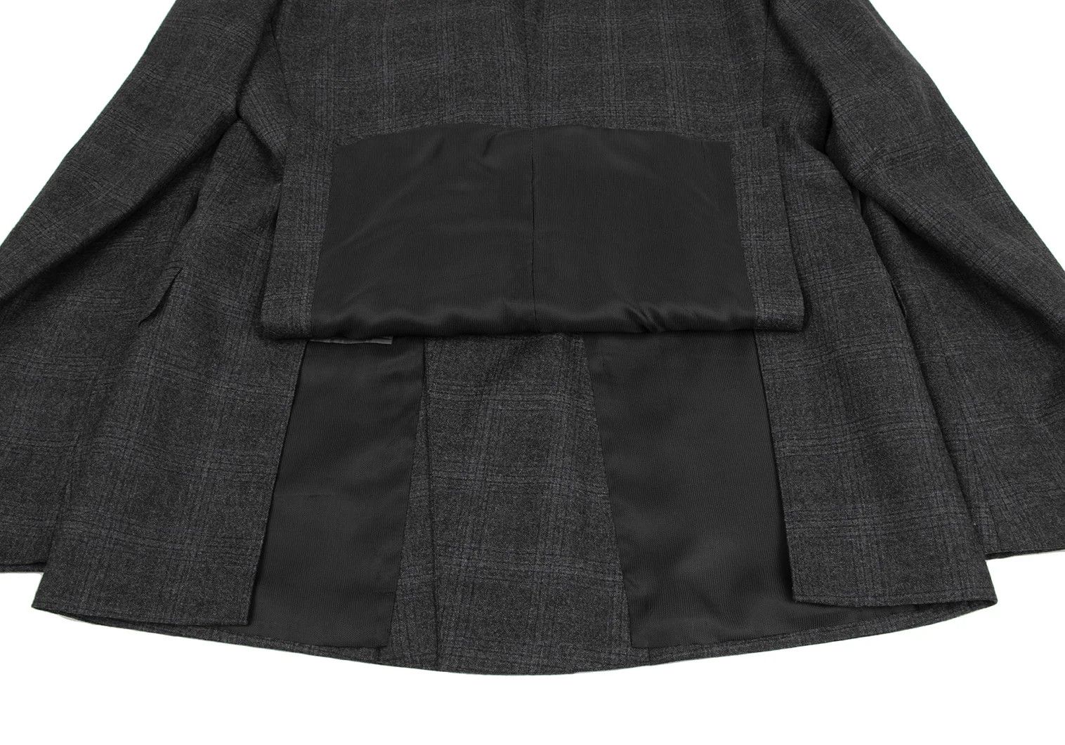 Armani Collezioni Wool Glen Check Peak Lapel Double Jacket in Charcoal Navy Size US XXS / EU 40 - 14 Thumbnail