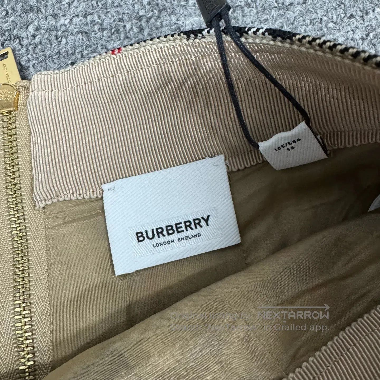 Burberry BURBERRY size 34 Grid-patterned leather buckle accessory f Size 26" / US 2 / IT 38 - 5 Thumbnail