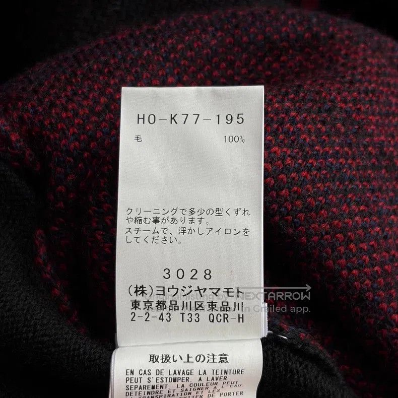Yohji Yamamoto YOHJI YAMAMOTO Black and Red Striped Knit Cardigan Size US L / EU 52-54 / 3 - 9 Thumbnail