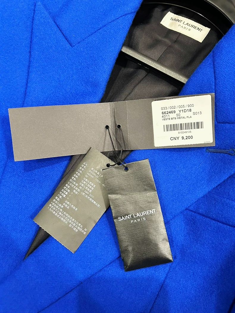 Yves Saint Laurent Saint Laurent FW21 SLP double-breasted flannel suit 2502-Ne Size 50R - 7 Thumbnail