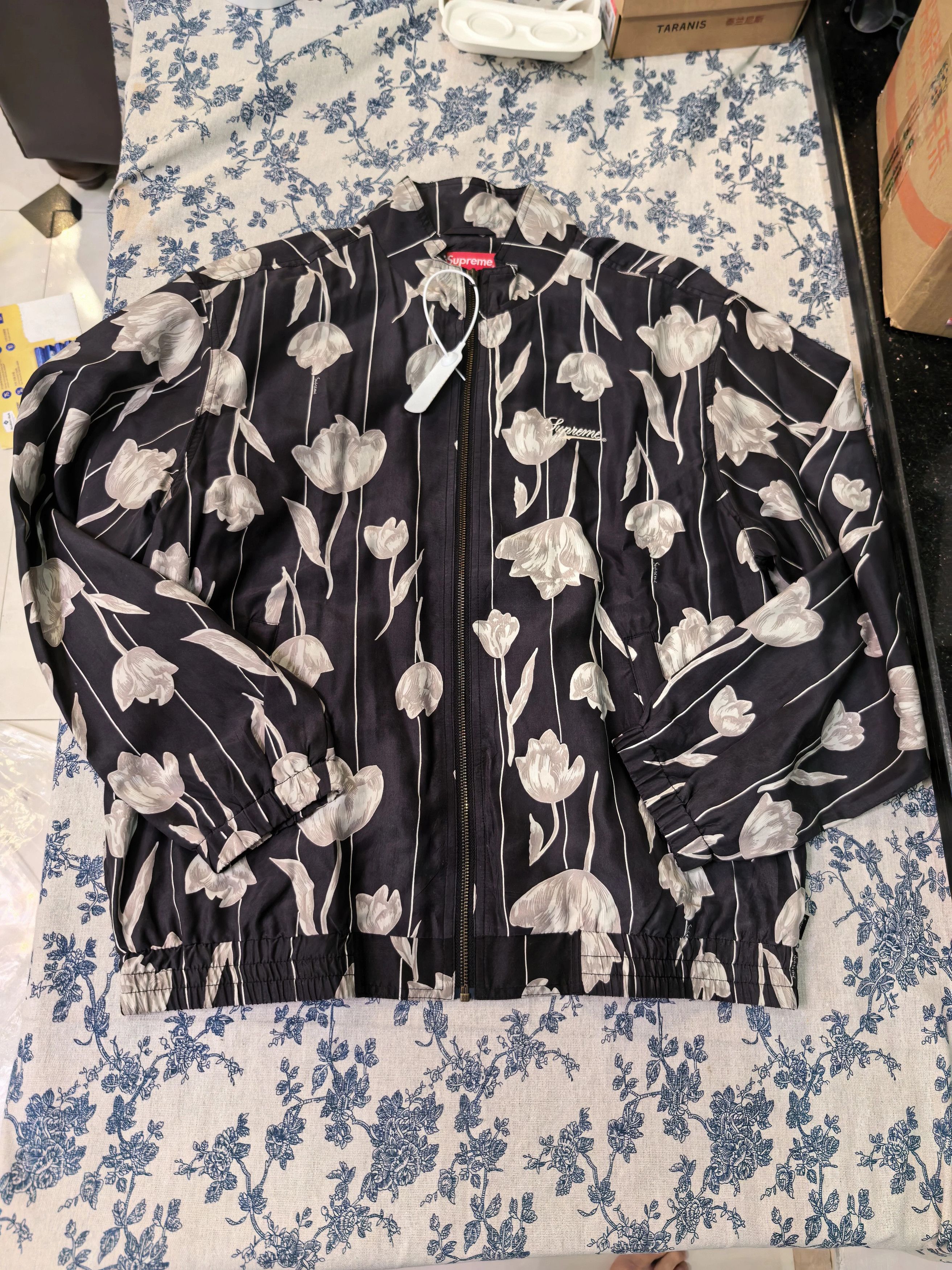 Supreme Floral Silk Track Jacket L
