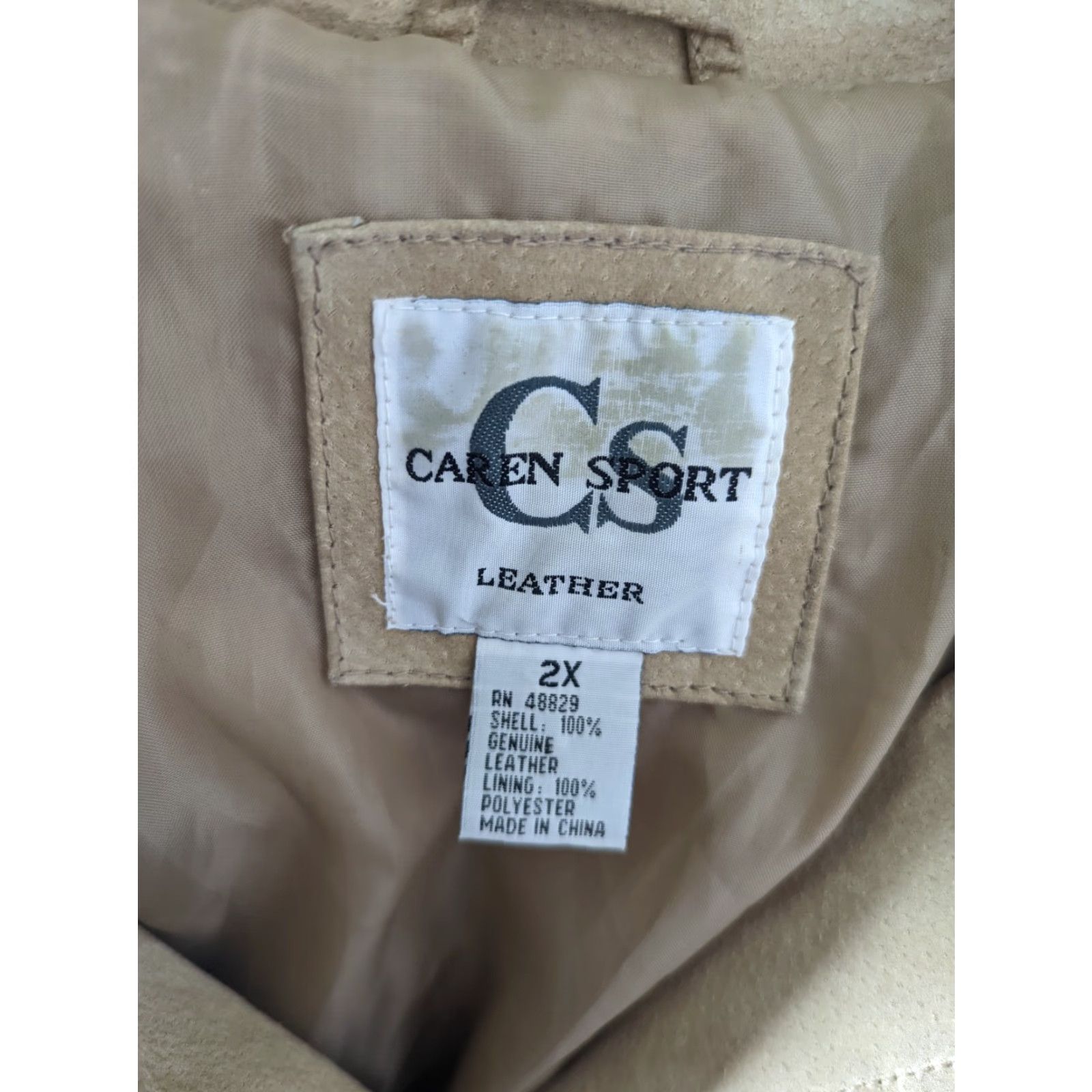 Rusty VINTAGE Women's Coat 00's Y2K Rust Brown Tan Leather Suede Long 2XL Beige Size XXL / US 16-18 / IT 52-54 - 3 Thumbnail
