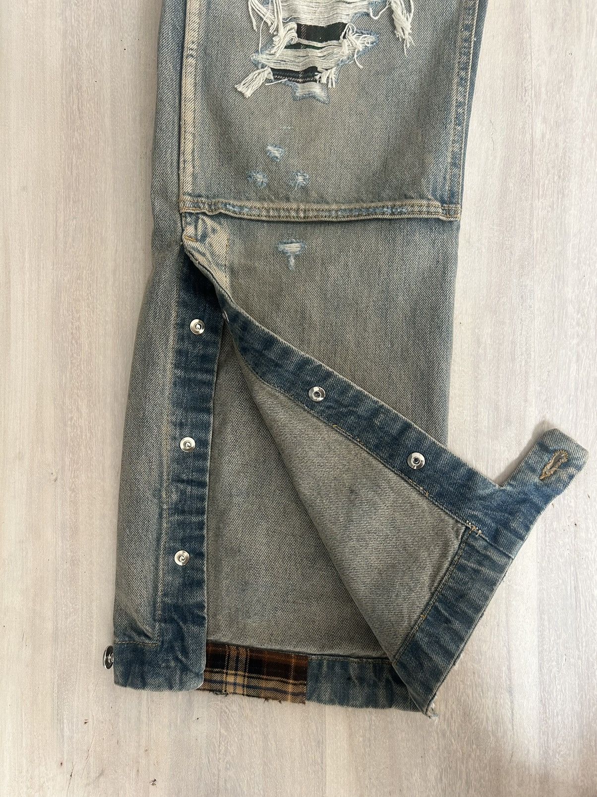 Amiri AMIRI Clay Indigo Plaid Carpenter Jeans SIZE 34 Size US 34 / EU 50 - 4 Thumbnail