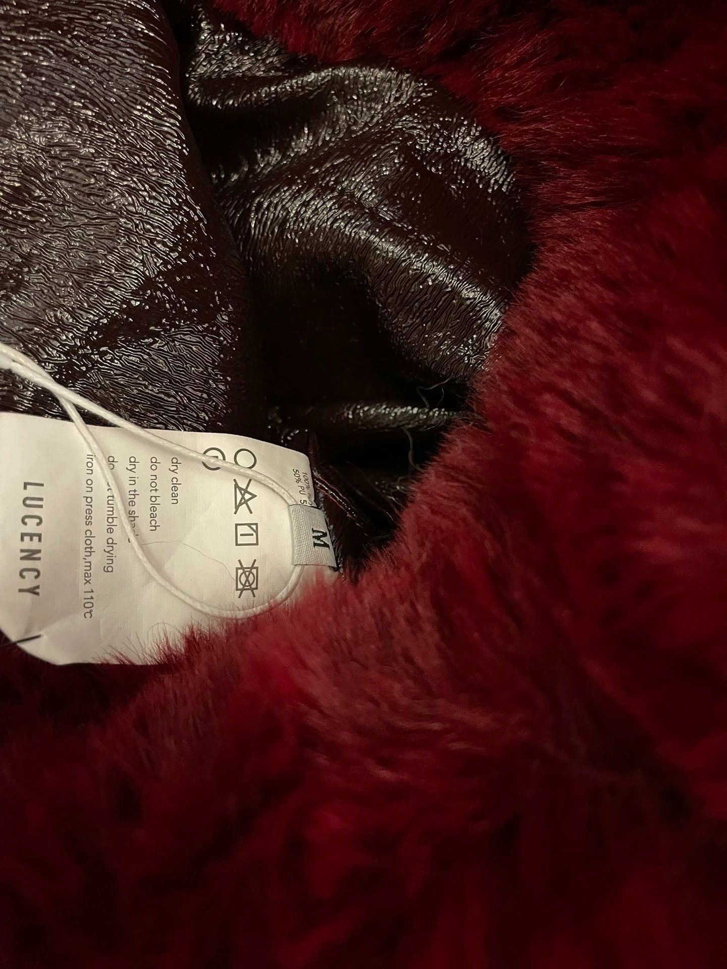 Other LUCENCY Paneled Long Pile Cherry Red Short Vest Size M / US 6-8 / IT 42-44 - 9 Thumbnail