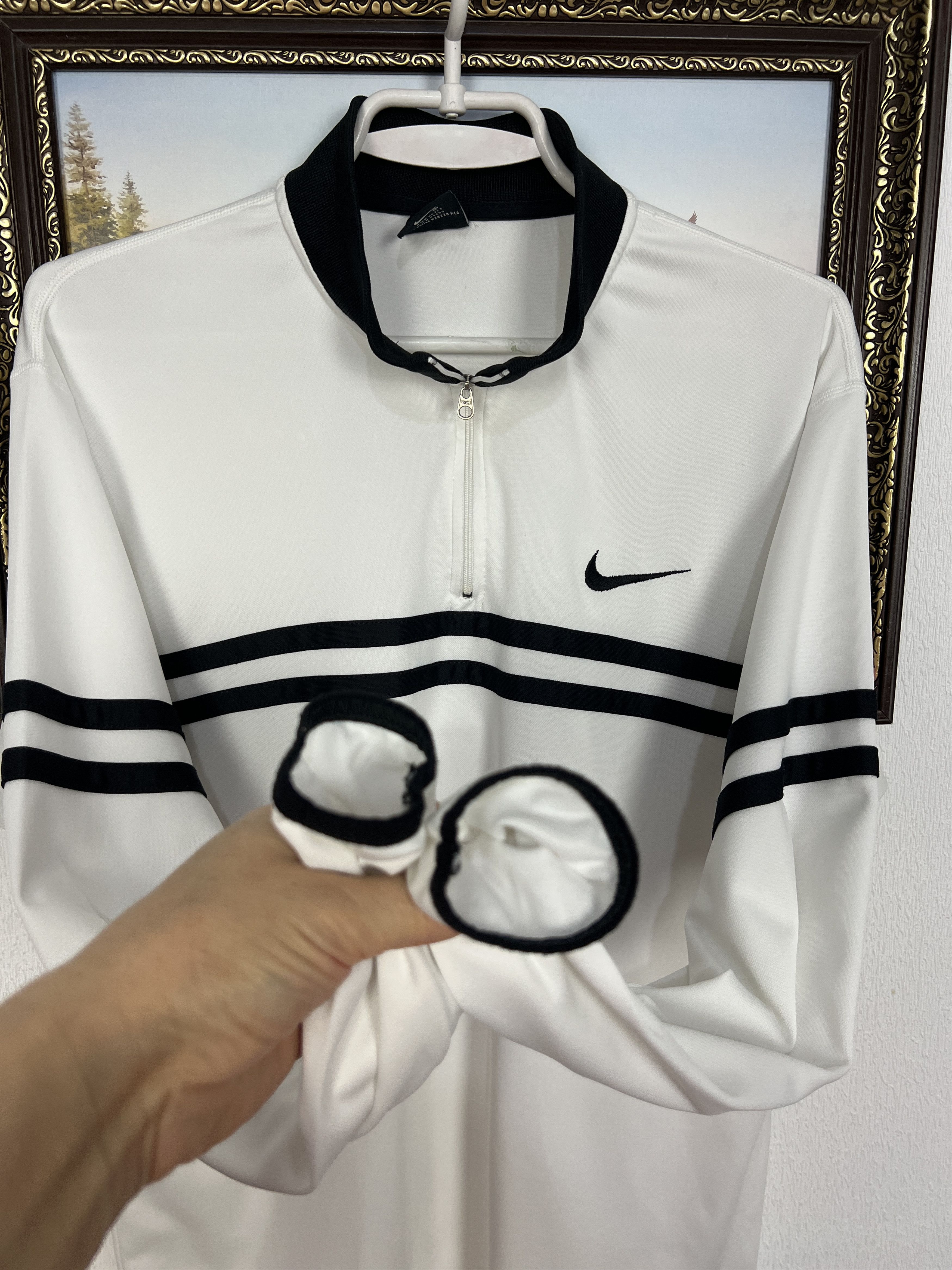 Nike Shirt Agassi Zip Challenge Court Tennis Long Sleeve Jersey Size US S / EU 44-46 / 1 - 6 Thumbnail