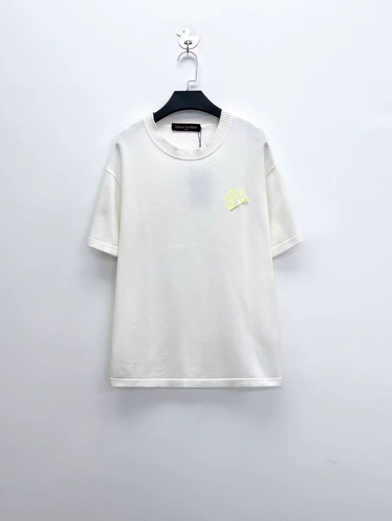 Louis Vuitton Louis Vuitton White Embroidered Knit Tee Size US XS / EU 42 / 0 - 1 Thumbnail