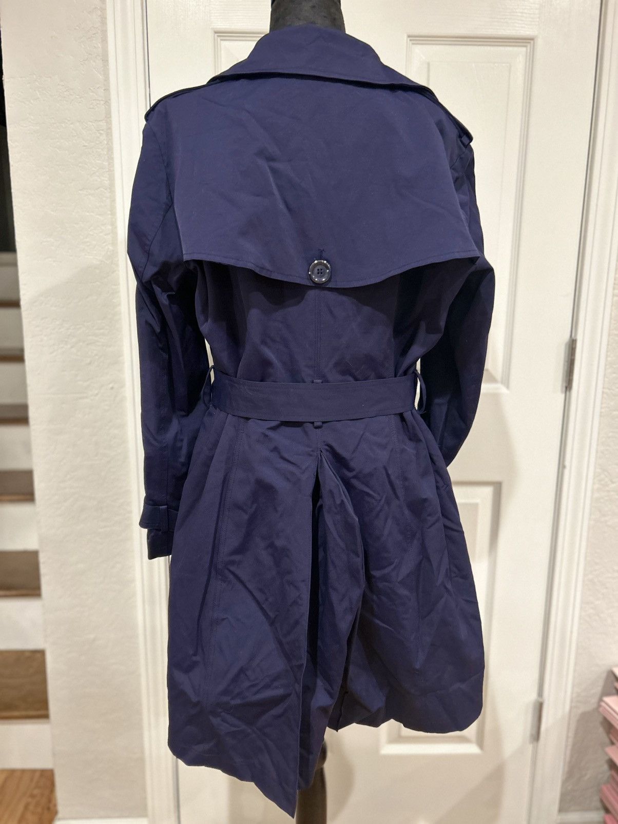 Other New York & Company Navy Blue Button Up Trench Coat Size XL / US 12-14 / IT 48-50 - 5 Thumbnail
