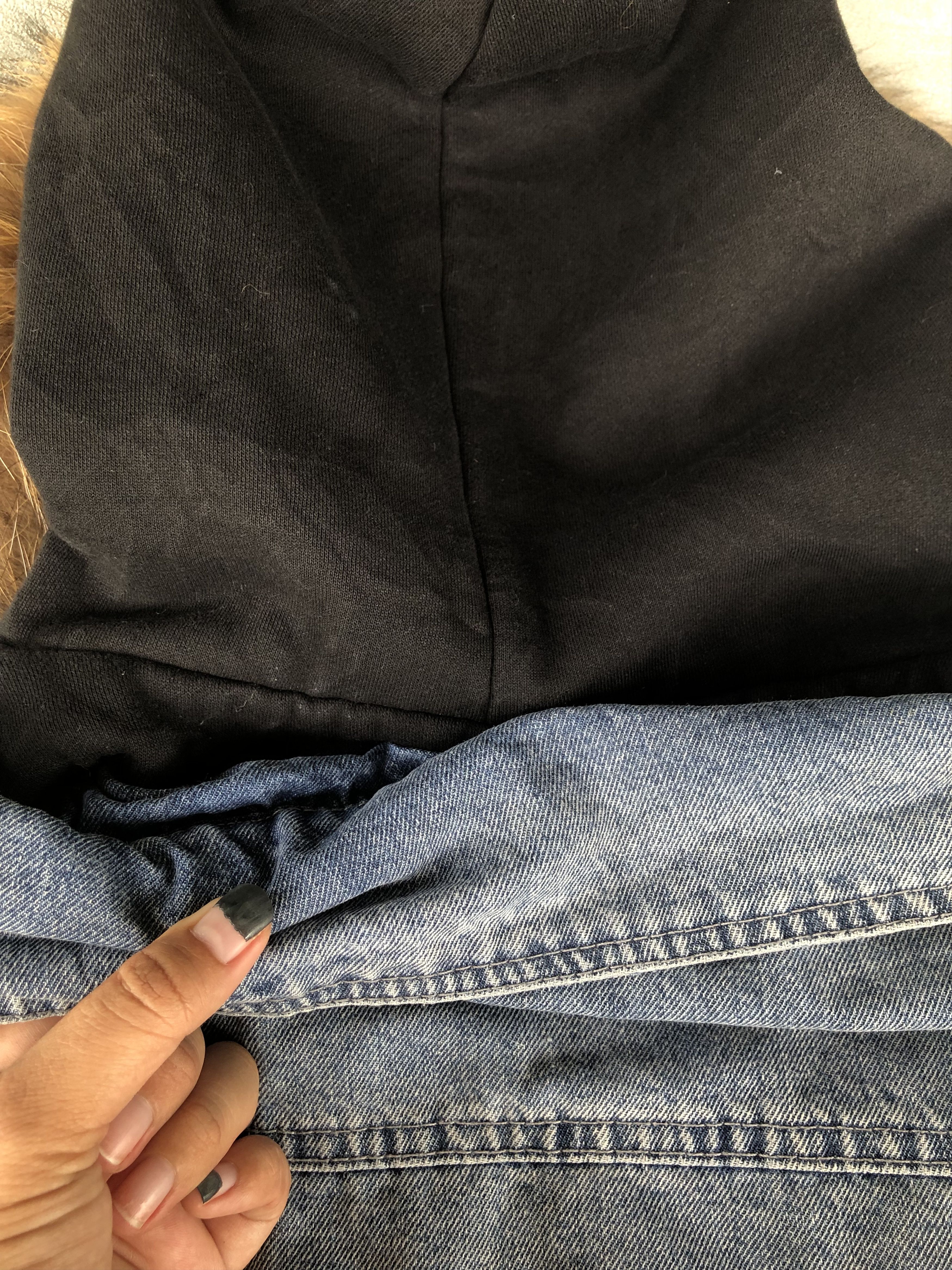 If Six Was Nine × Japanese Brand × Le Grande Bleu (L.G.B.) Vintage Y2k Doublelayer Jeans Hybrid Denim Hoodie Fur Size XL / US 12-14 / IT 48-50 - 11 Thumbnail