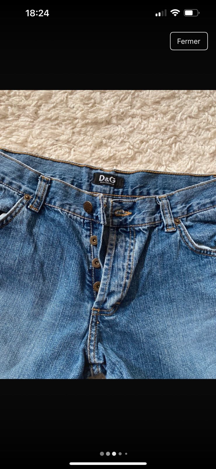 Dolce & Gabbana DOLCE & GABBANA y2k Low-Rise Destroyed Logo Jeans Size 31" - 3 Thumbnail