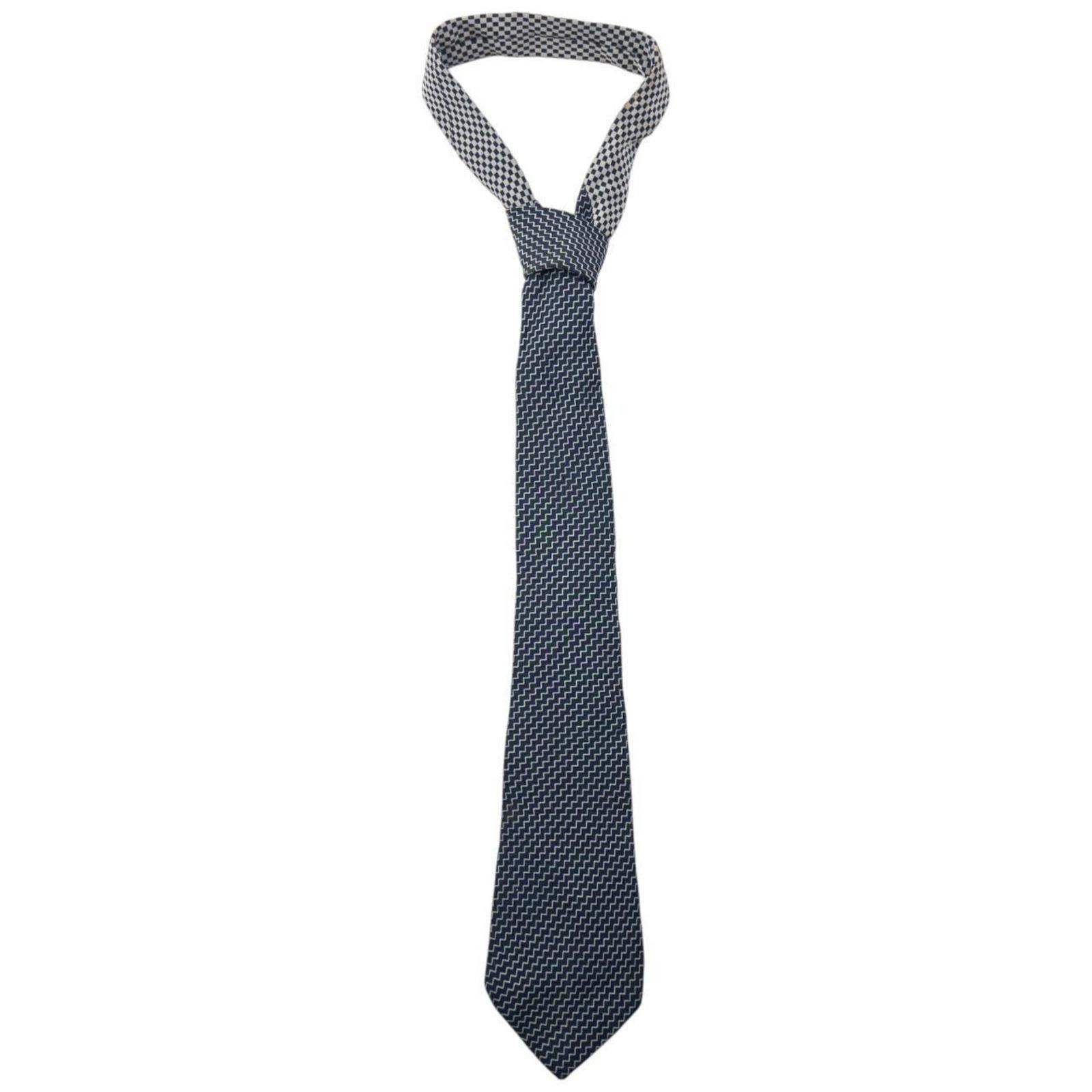 Issey Miyake Vintage 90s Issey Miyake Zig Zag Pattern Silk Tie Size ONE SIZE - 1 Thumbnail