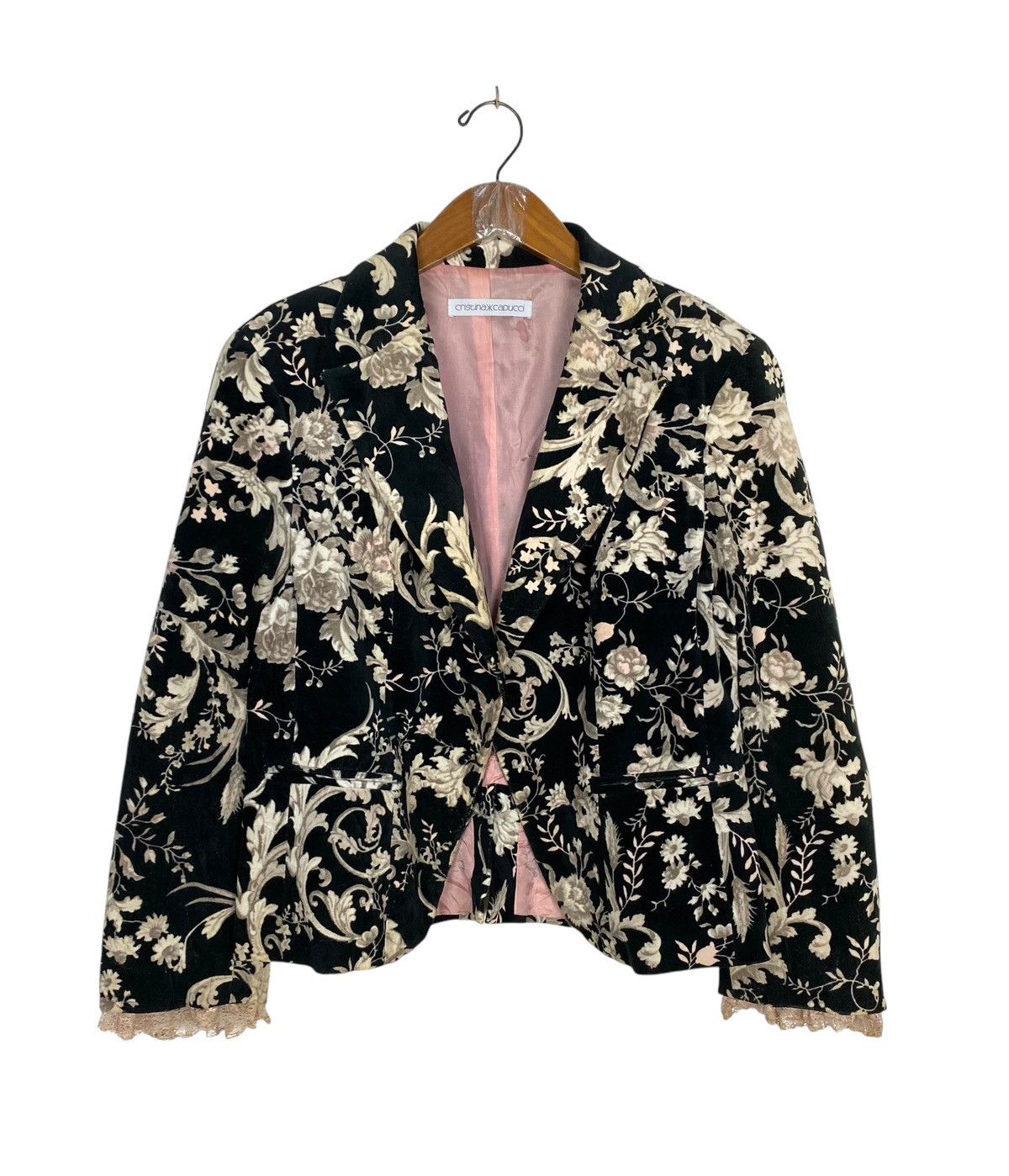 Other Rare‼️ Vintage Cristina Capucci Flower Velvet Coat Made Italy Size M / US 6-8 / IT 42-44 - 1 Thumbnail