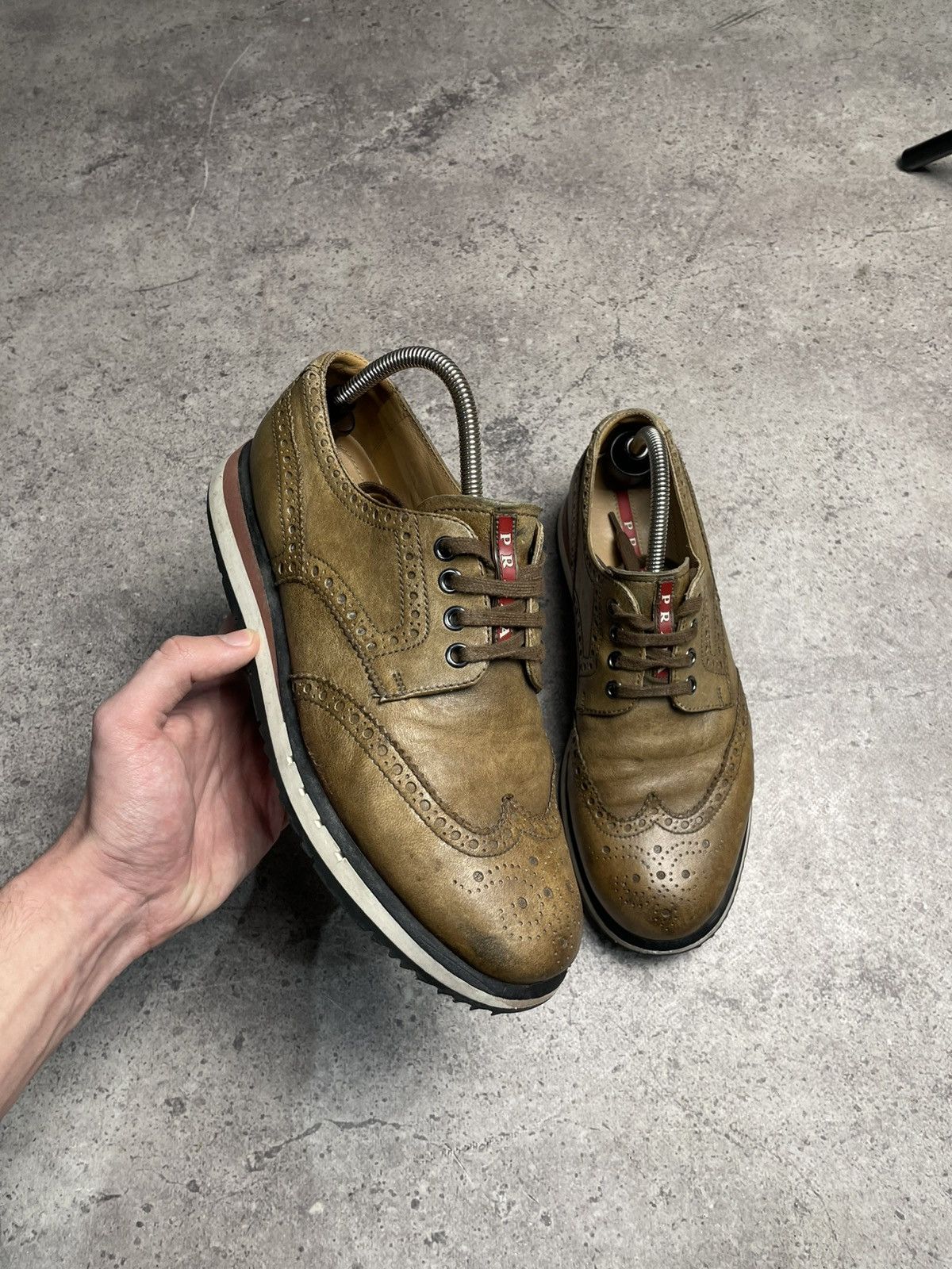 Prada Rare Prada Leather Brown shoes Size US 8.5 / EU 41-42 - 1 Thumbnail