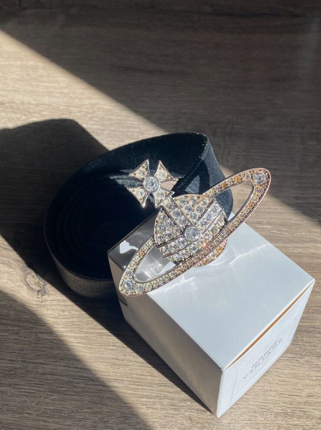 Luxury Swarovski Vivienne Westwood Vivienne Westwood Swarovski Crystal Leather Belt Orb M size Grailed