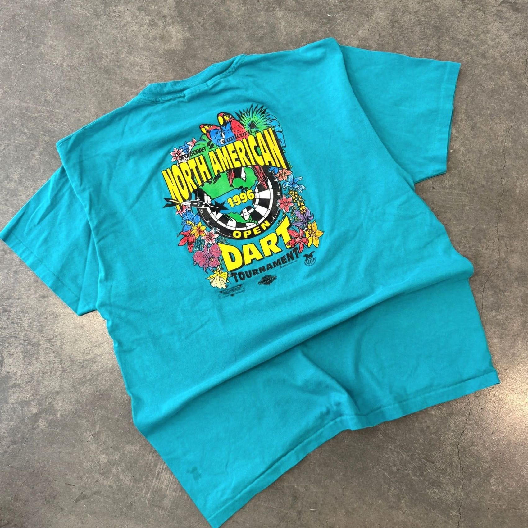 Vintage VINTAGE Y2K 1996 Dart Championship North American Tournament SS Graphic Tee L Blue Mens Regular Size US L / EU 52-54 / 3 - 2 Thumbnail