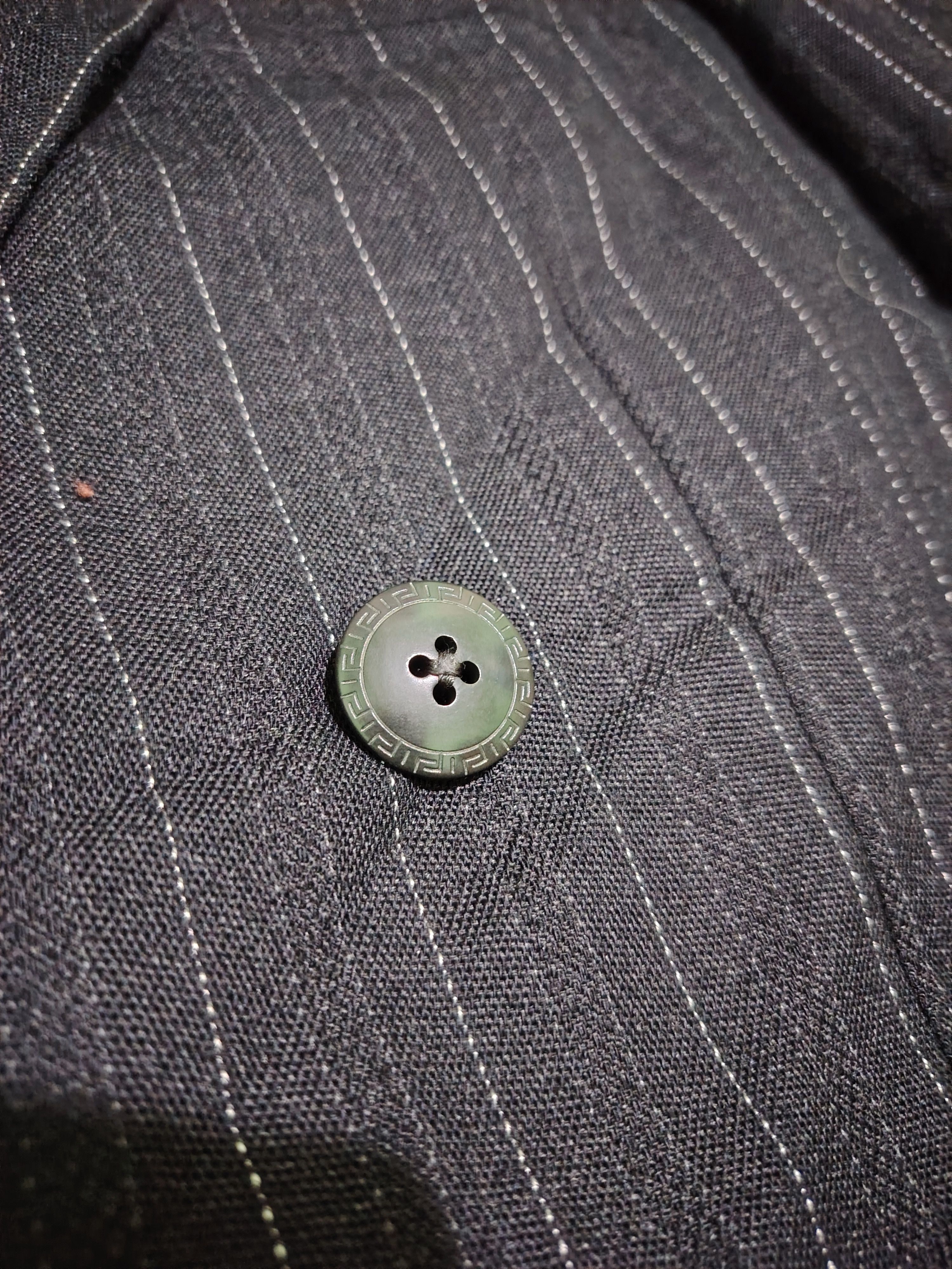 Versace GIANNIVERSACECOUTURE - 90's-WoolPinstripeDoubleBreasted Coat Size 52R - 5 Thumbnail