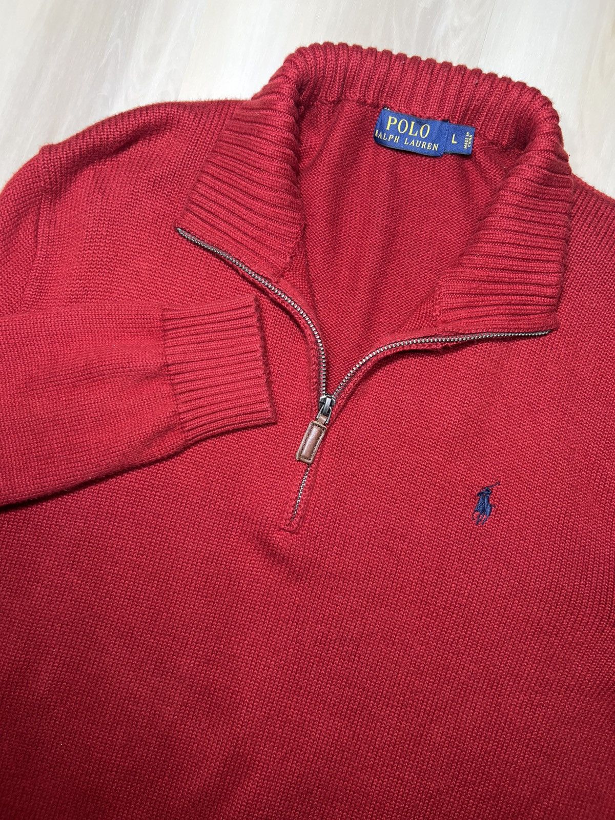 Polo Ralph Lauren Polo Ralph Lauren Men's Size Large Red Sweater 1/4 Zip Knit Size US L / EU 52-54 / 3 - 1 Thumbnail