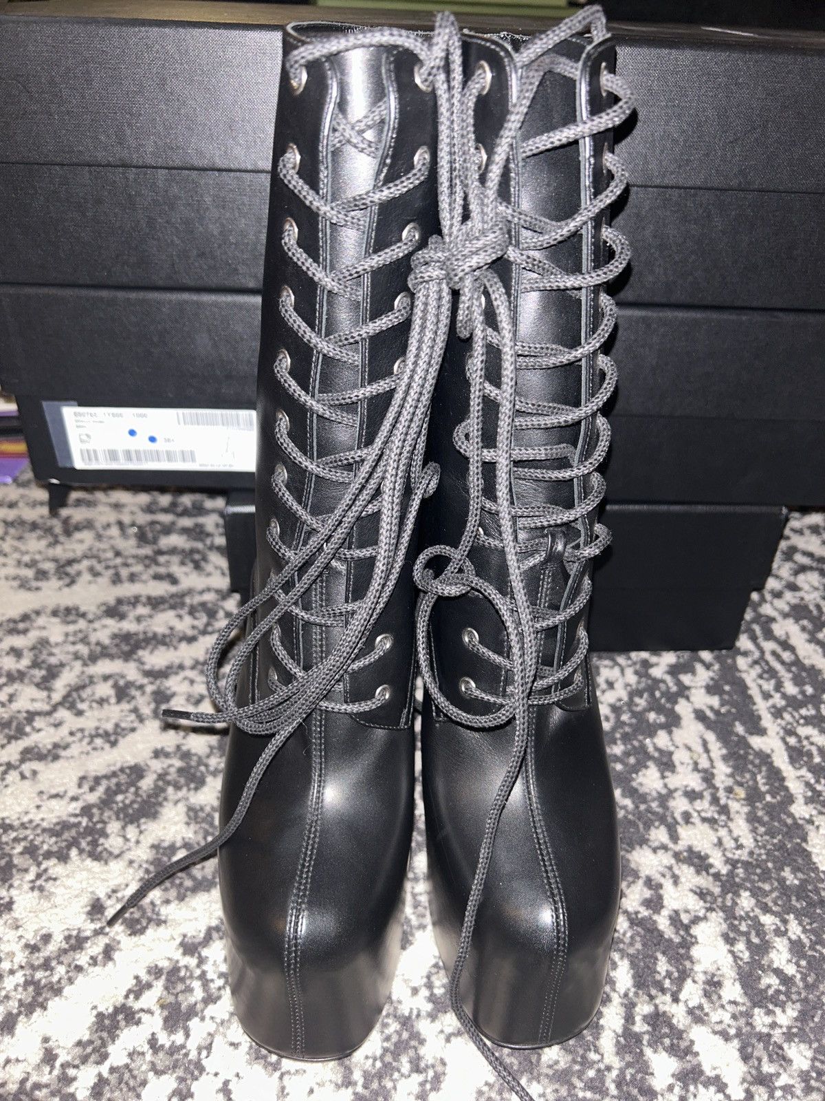 Saint Laurent Paris Saint Laurent Cherry Lace-up Platform Bootie Size US 8.5 / IT 38.5 - 2 Thumbnail