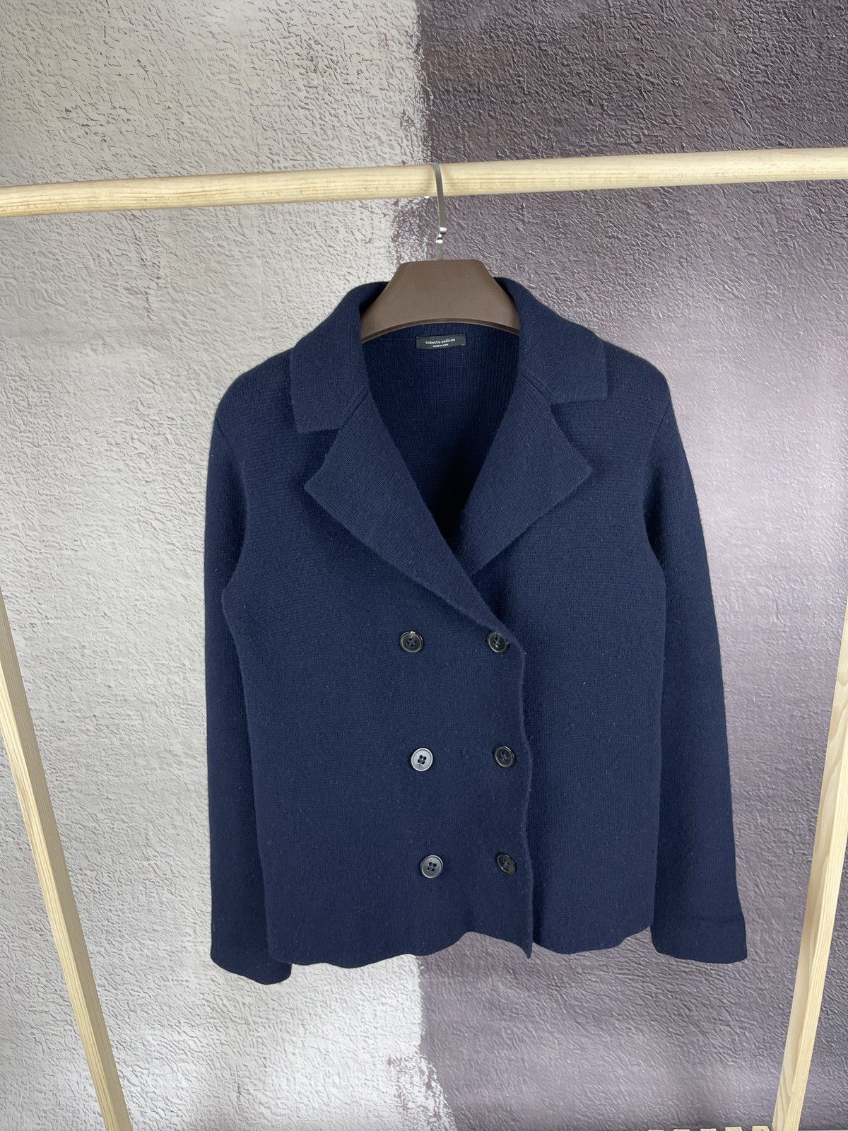 Roberto Collina Roberto Collina navy blue double breasted wool cardigan Size M / US 6-8 / IT 42-44 - 1 Thumbnail
