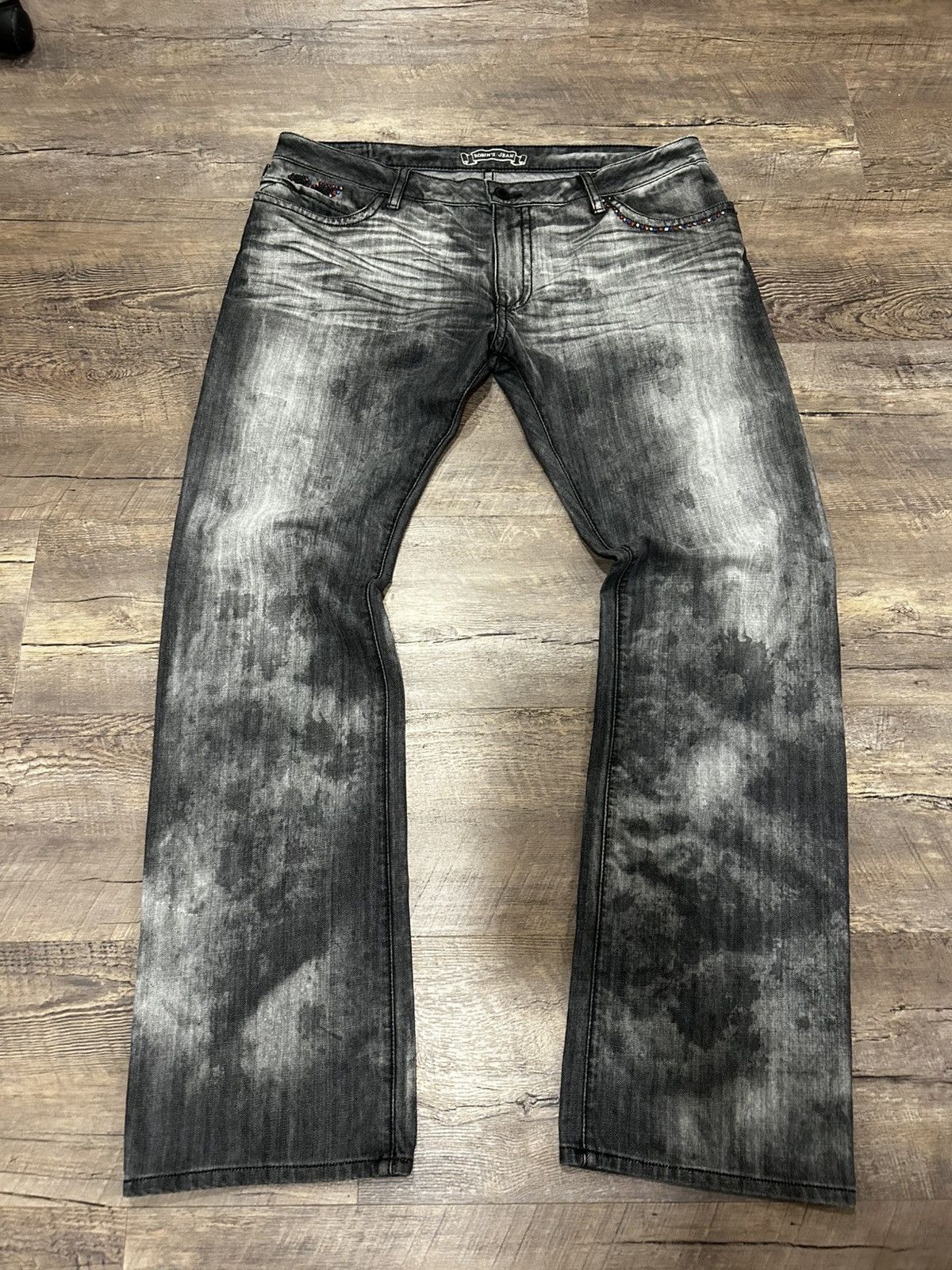Robins Jeans 🔥 Cherokee Wash Straight Jeans with Custom Crystals 🔥 Size US 40 / EU 56 - 7 Thumbnail