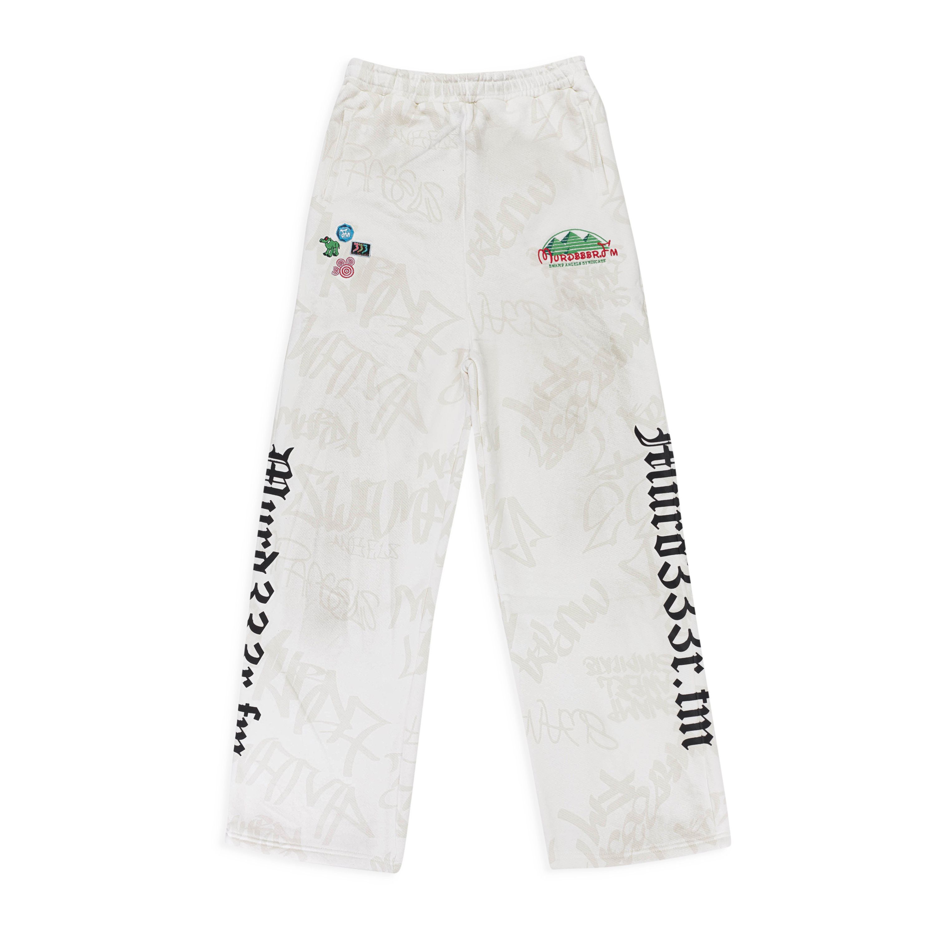 murd333r.fm MURD333R.FM WHITE DISN333 SWEATPANTS SIZE XXL Size US 38 / EU 54 - 1 Thumbnail