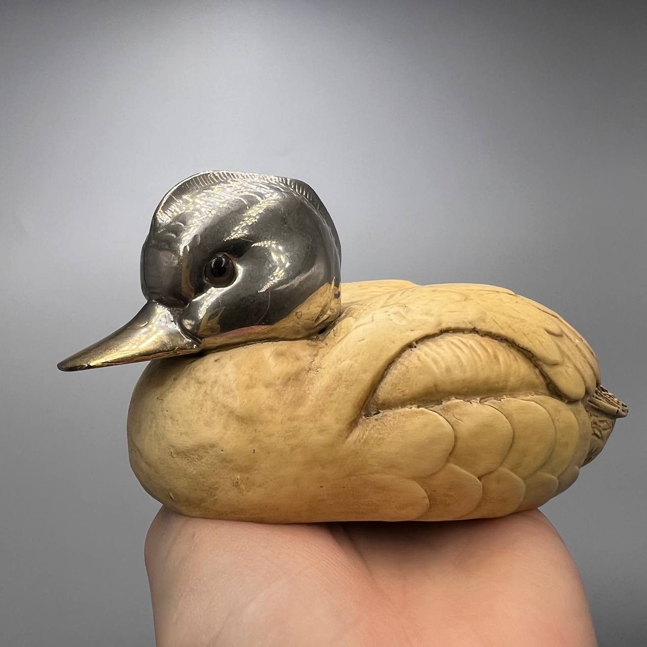 Vintage 1960 Malevolti Vintage Figure Duck Resin Silver Plated Size ONE SIZE - 1 Thumbnail