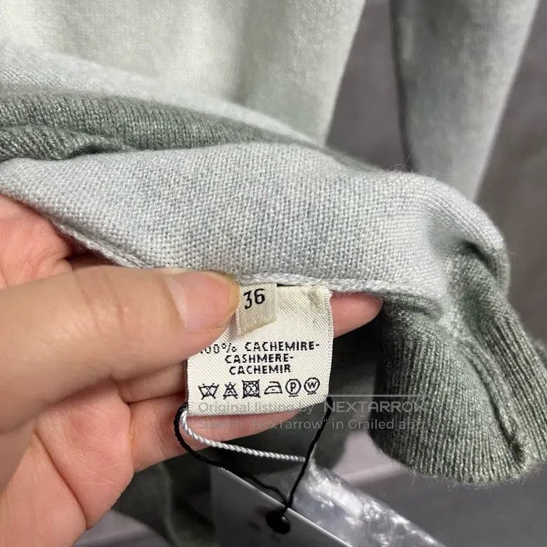 Hermes Hermes Gray and Green Color Block Geometric Pattern Knit S Size XS / US 0-2 / IT 36-38 - 4 Thumbnail