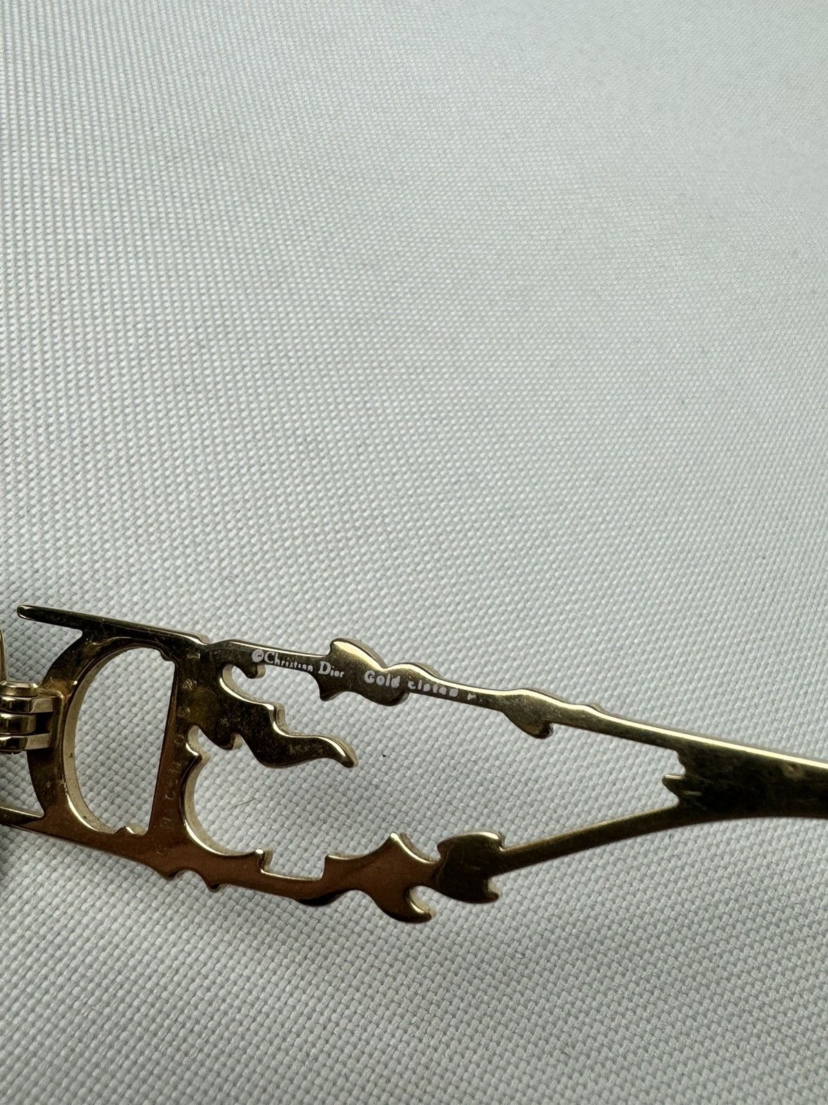 Dior Dior FIRE 40A0J Gold Plated Rhinestone Shield Sunglasses Size ONE SIZE - 5 Thumbnail