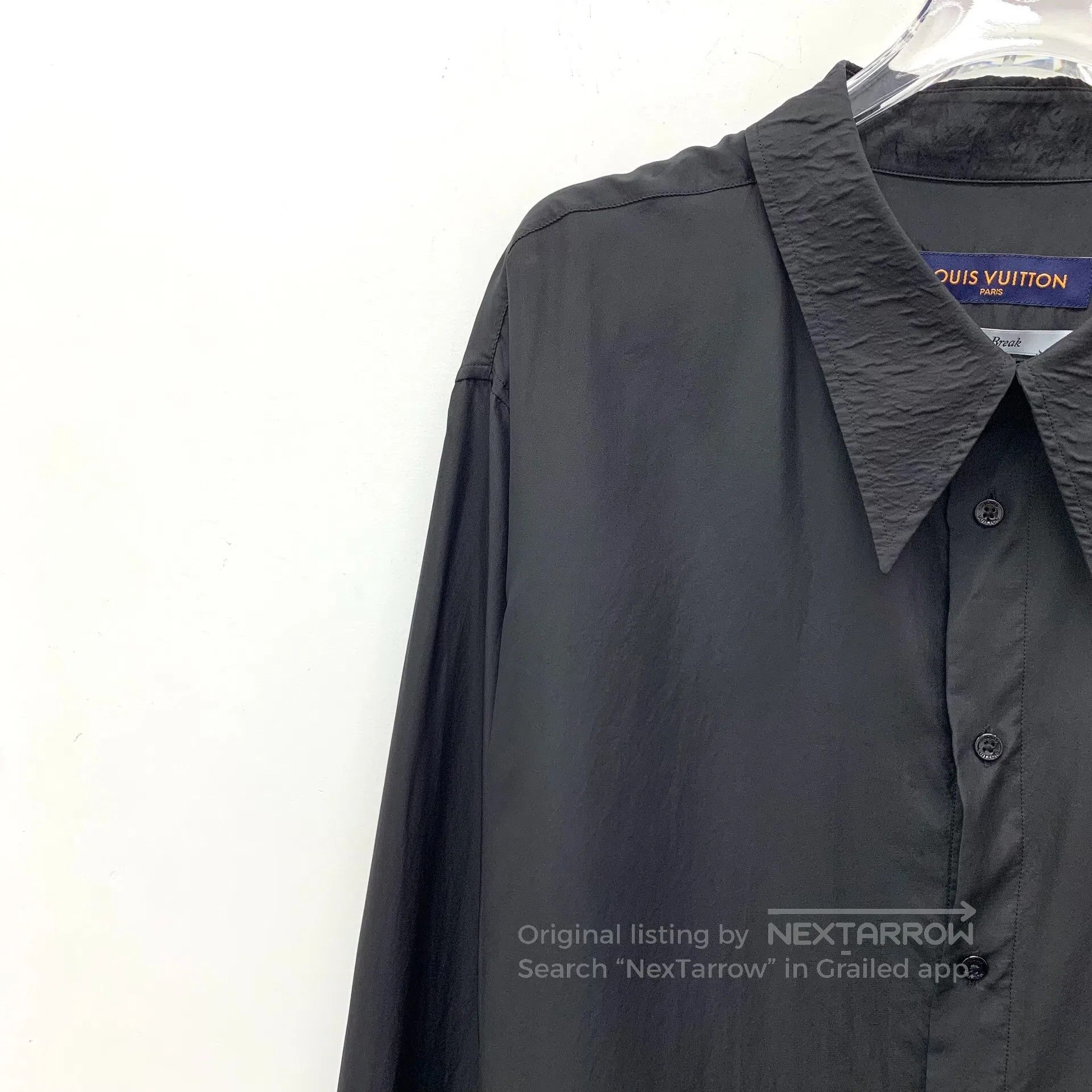 Louis Vuitton Louis Vuitton Black Mulberry Silk Collar Single Button Lon Size US XXL / EU 58 / 5 - 3 Thumbnail