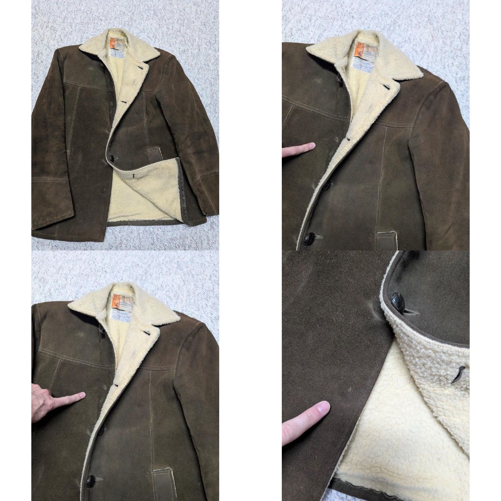 Vintage VINTAGE Penney's suede leather M coat Rancher sherpa WESTERN cowhide Men Adult Brown 1950-60s Size US M / EU 48-50 / 2 - 8 Thumbnail
