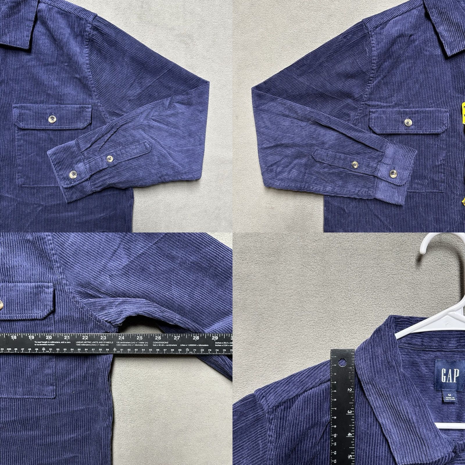 Gap Gap Shirt Mens Medium Blue Corduroy Button Up Long Sleeve Size US M / EU 48-50 / 2 - 8 Thumbnail