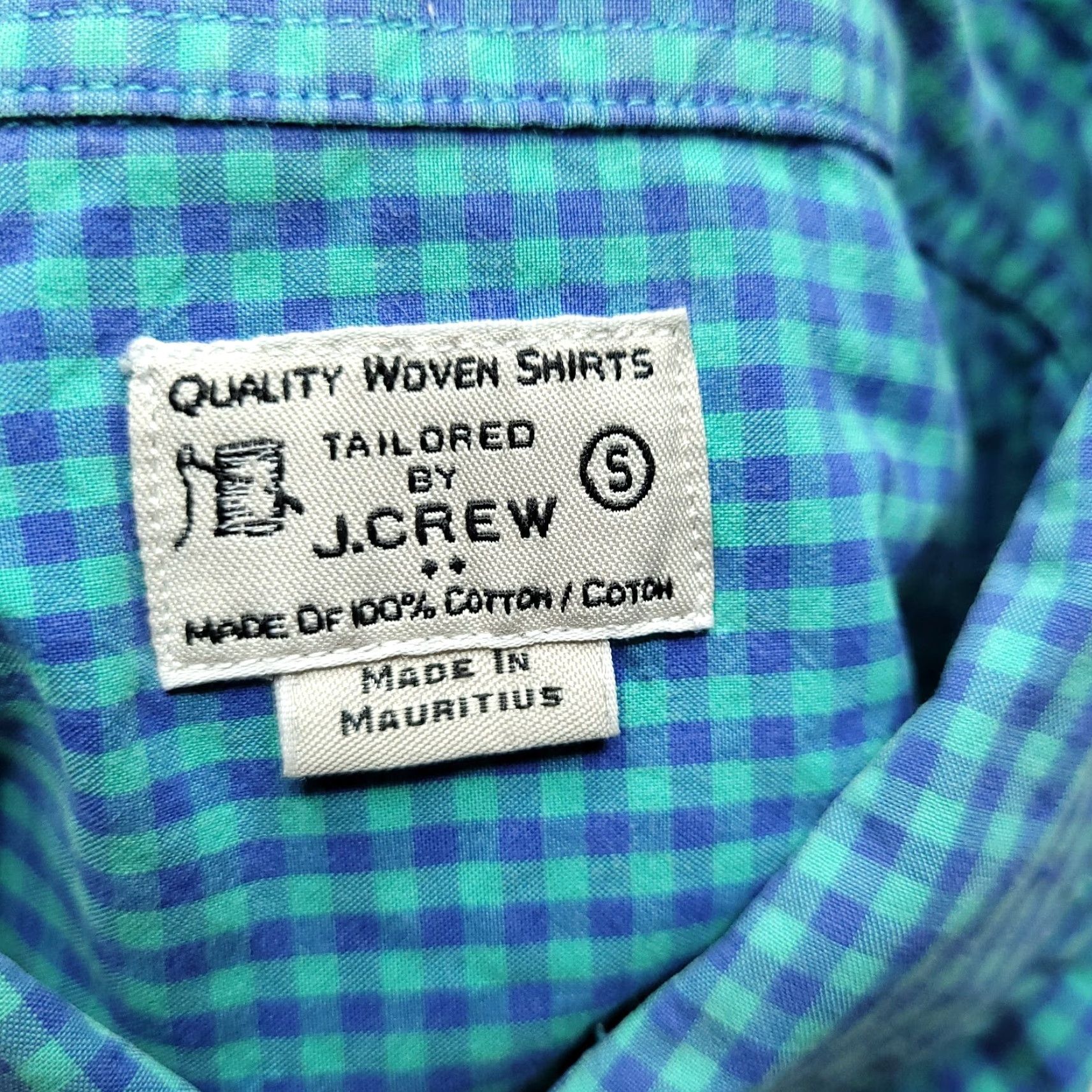 J.Crew VINTAGE J.CREW Blue Green Check Plaid Button-Up Long Sleeve Shirt Adult Small Cotton Mens Size US S / EU 44-46 / 1 - 5 Thumbnail