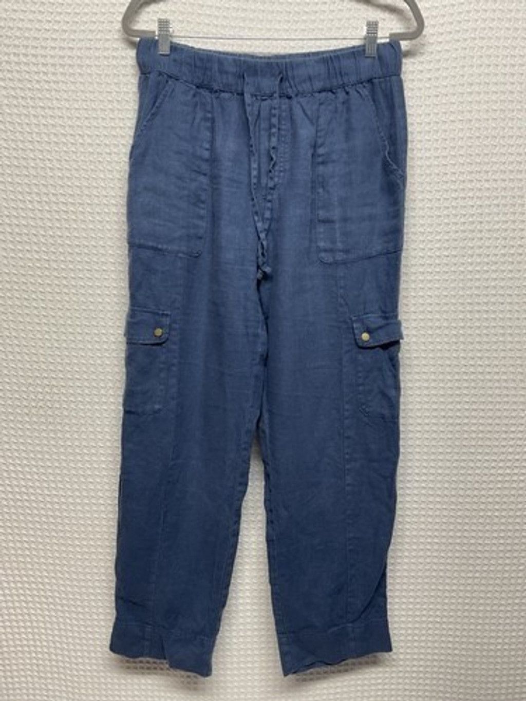 Other C&C California Blue 100% Linen Pull On Cargo Pants Women L Size 30" / US 8 / IT 44 - 8 Thumbnail