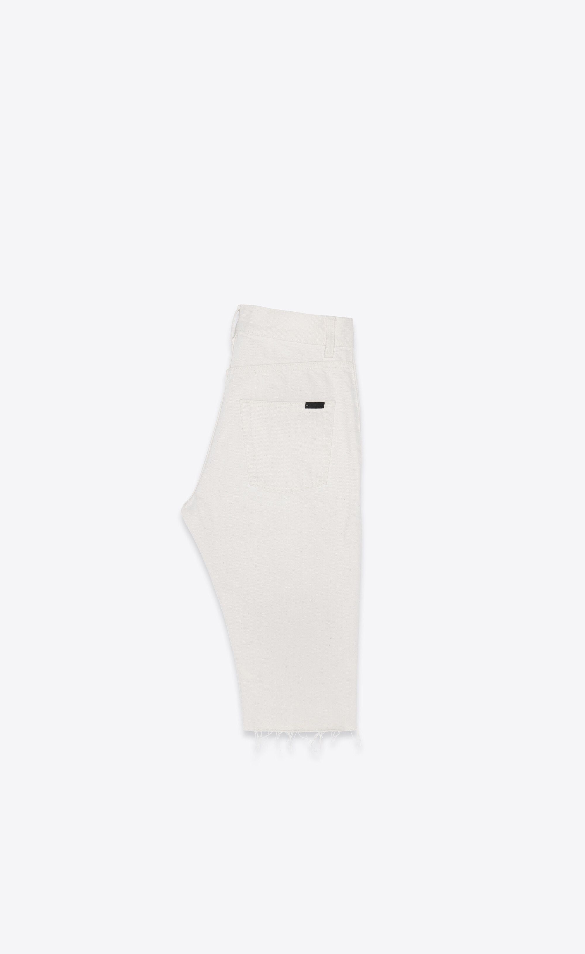 Saint Laurent Paris o1s1wg110125 681317 Long Bermuda Short Caribbean Denim White Size 25" / US 0 / IT 36 - 2 Thumbnail