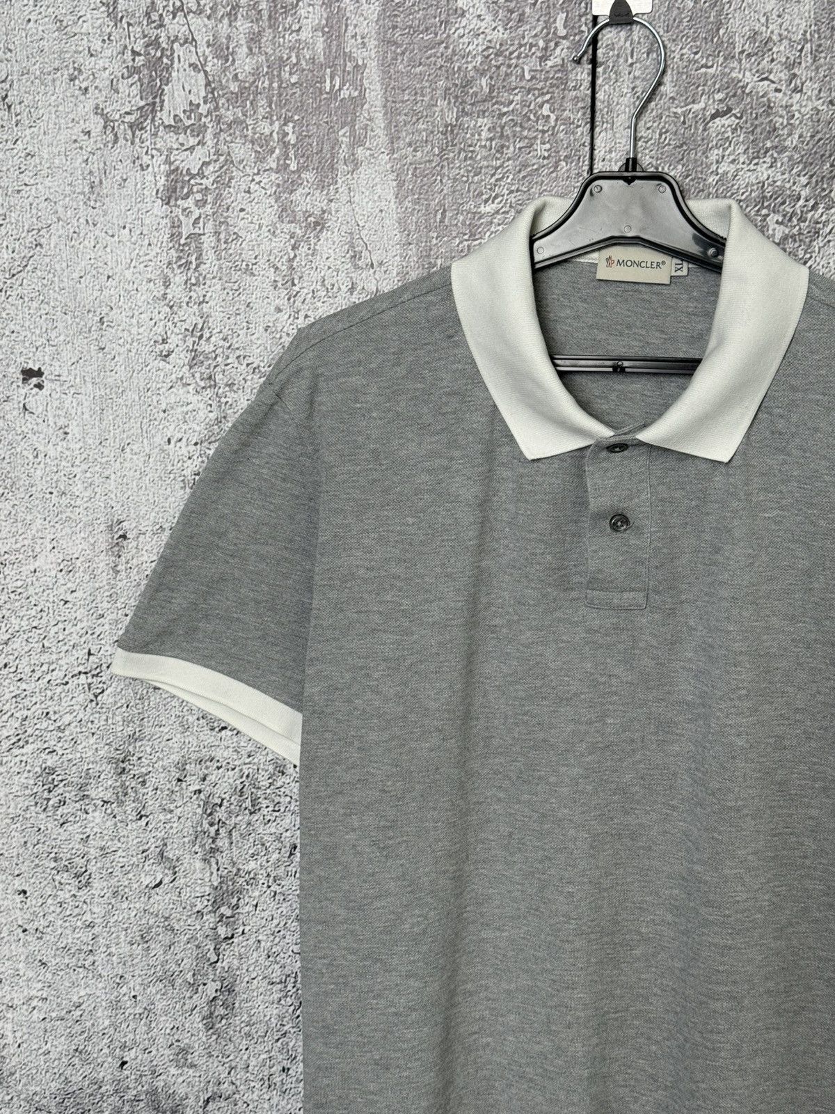 Moncler Moncler Maglia Polo Manica Corta Gray Short Sleeve Shirt Size US XL / EU 56 / 4 - 3 Thumbnail